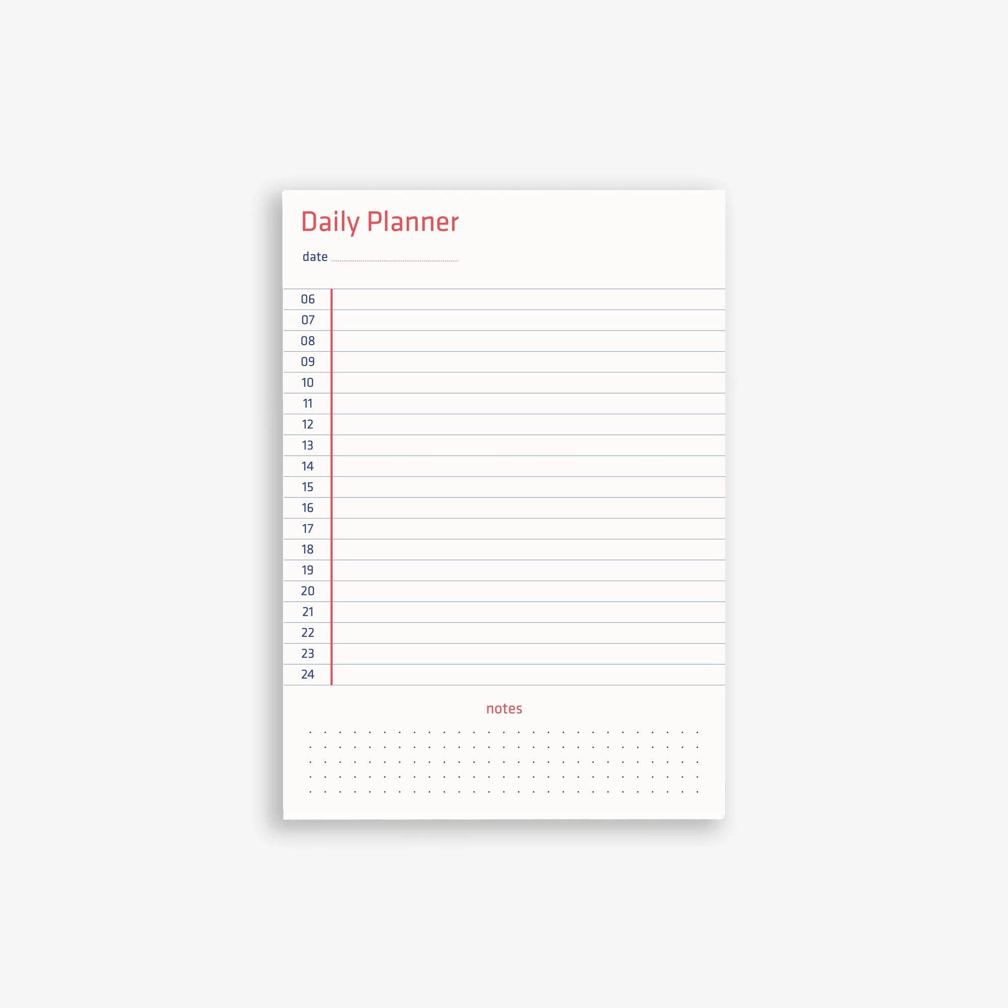 A5 Red and Blue Daily Planner Notepad