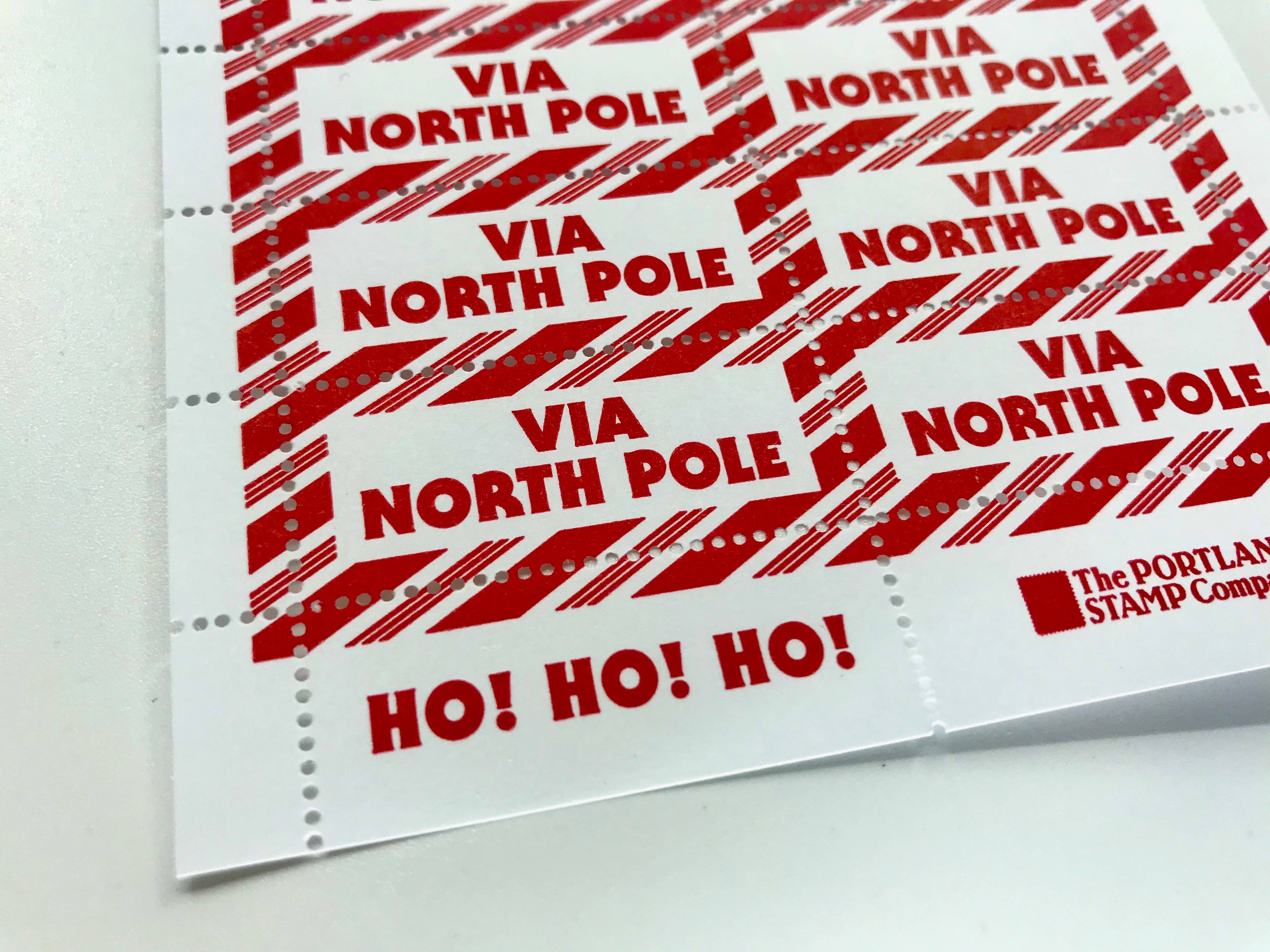 Via North Pole - Lick & Stick Stamps