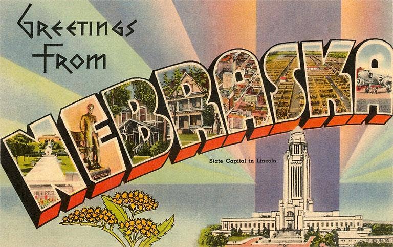 Greetings from Nebraska Postcard No. 1