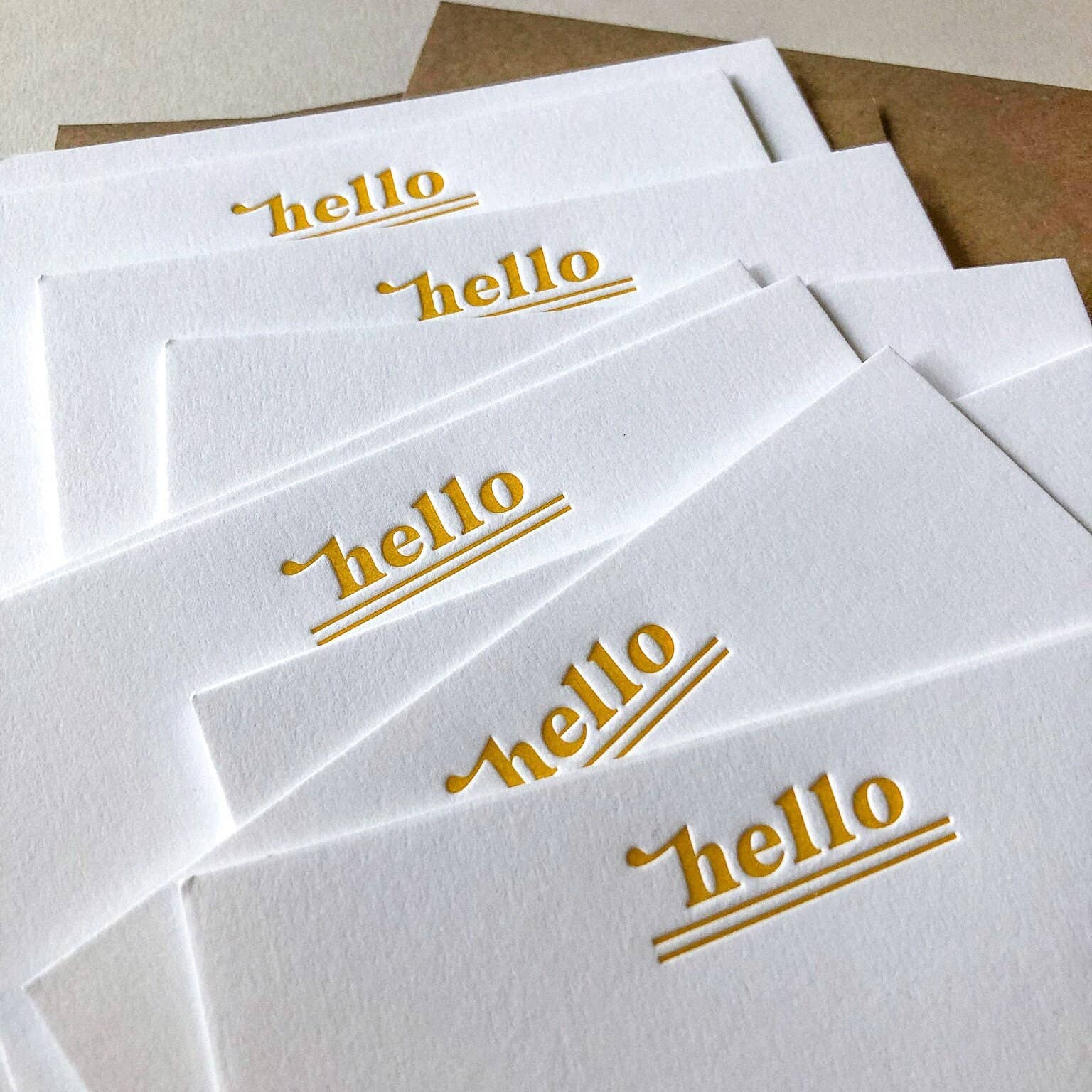 Hello Letterpress Notecard Set