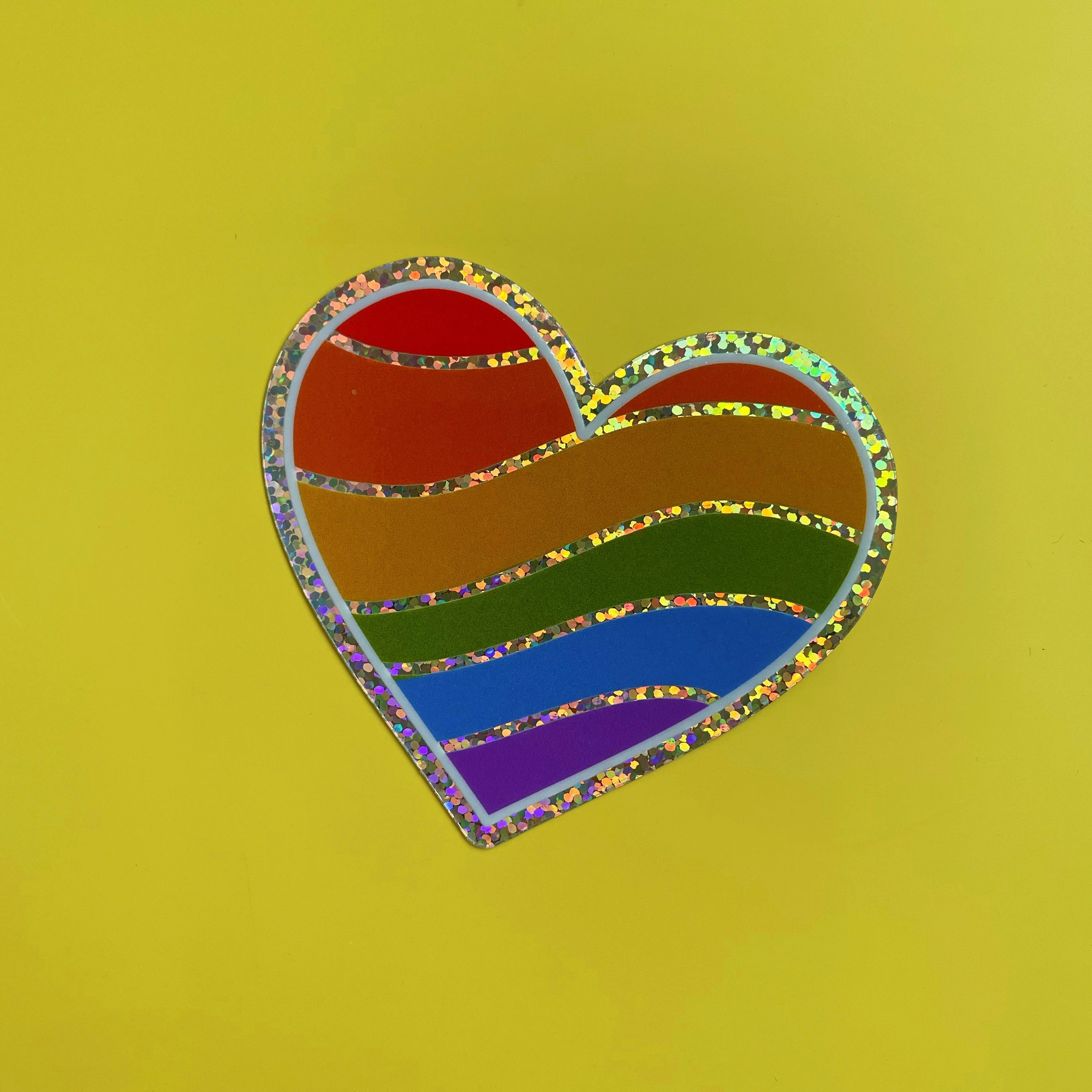 Pride Flag Glitter Heart