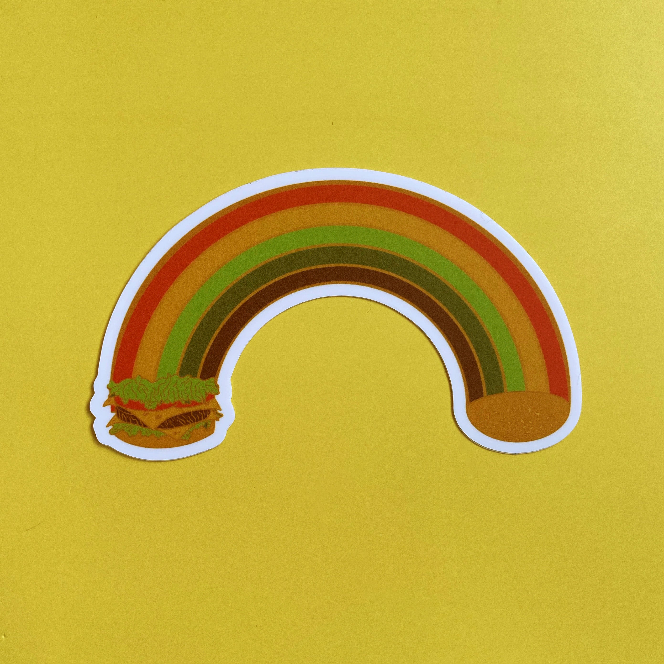 Cheeseburger Rainbow Sticker
