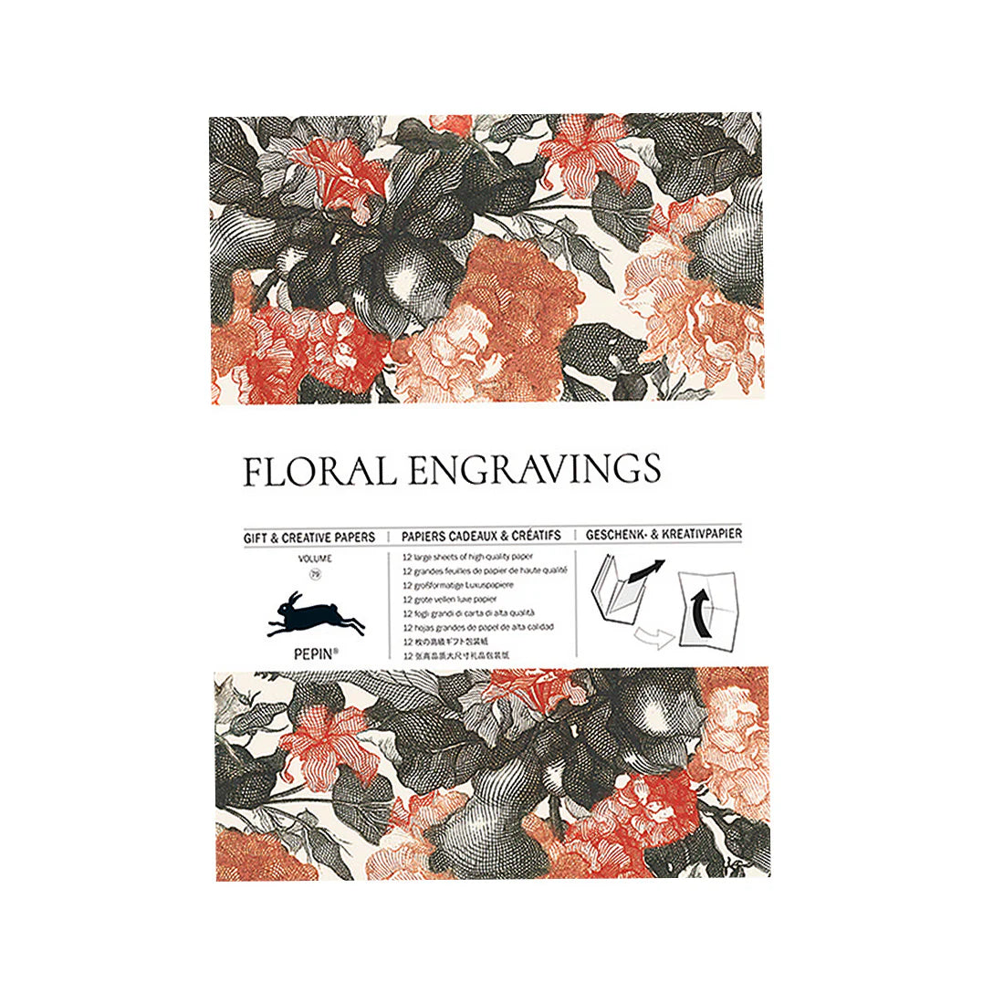 Gift Wrap and Creative Paper Book / Floral Engravings