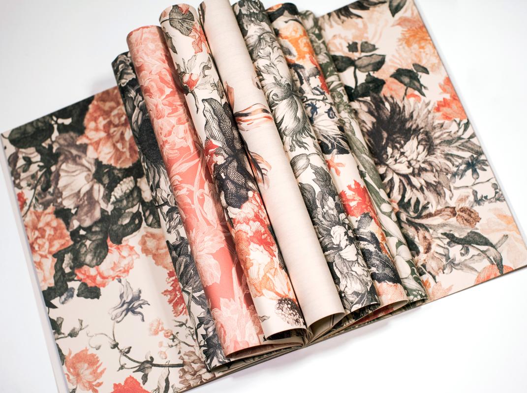 Gift Wrap and Creative Paper Book / Floral Engravings