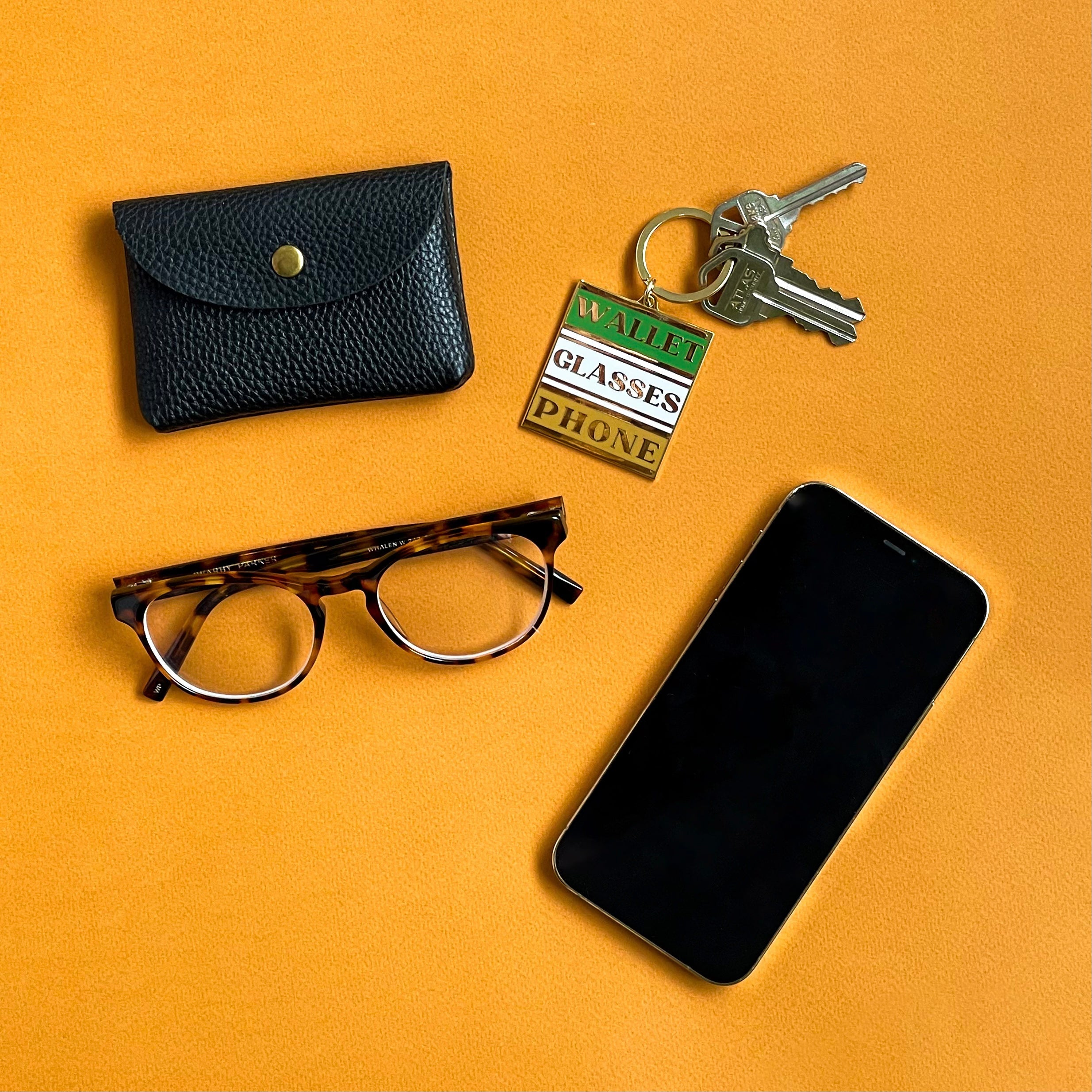 Wallet Glasses Phone Keychain