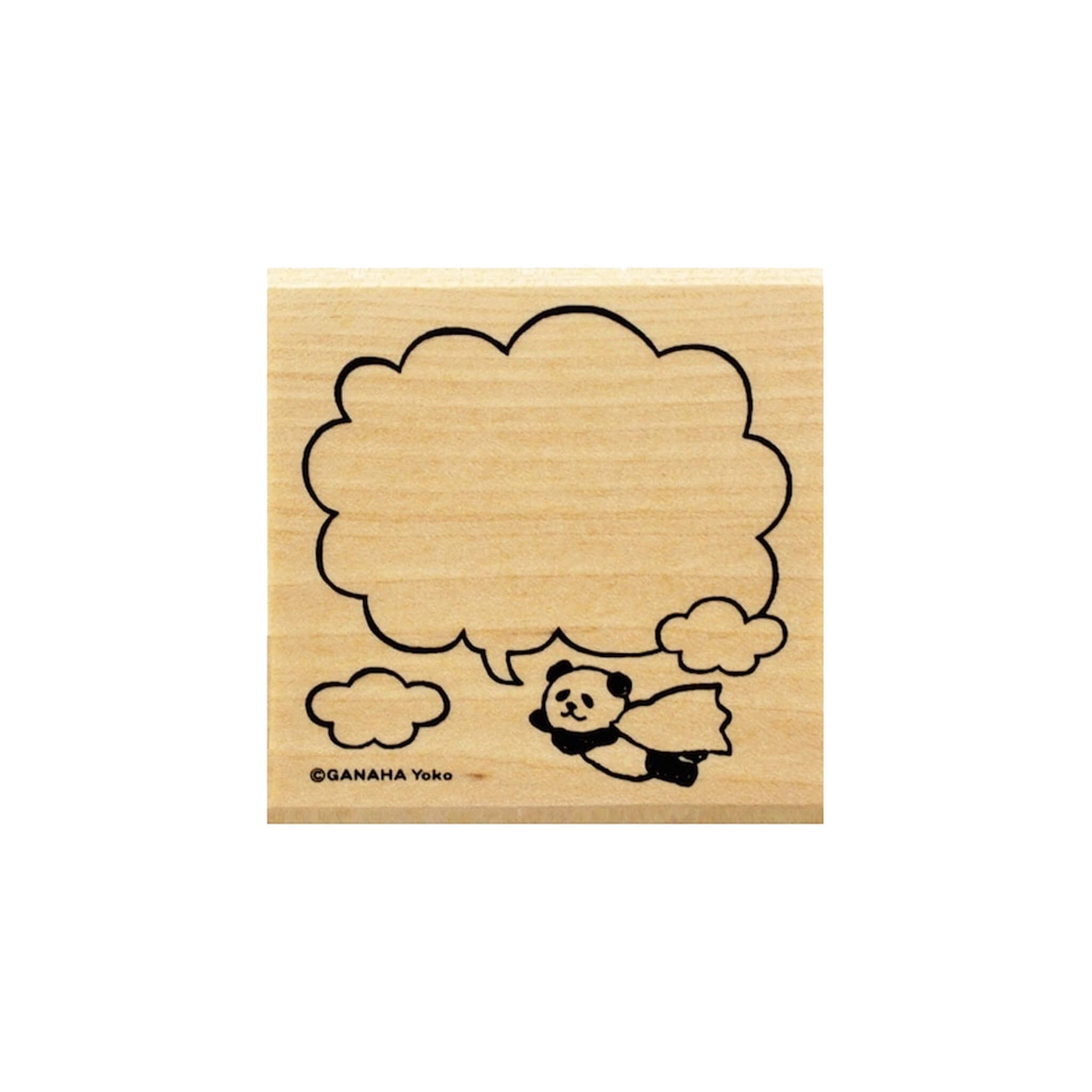 PANDA SPEECH BUBBLE WOODEN STAMP
