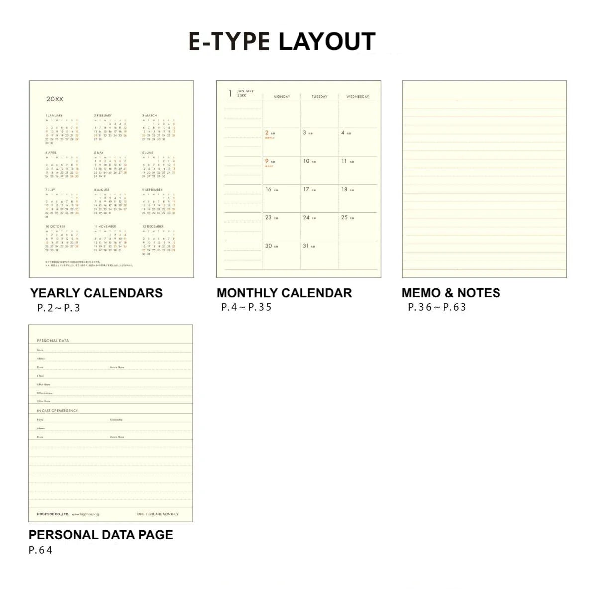 Houma Diary 2024 Monthly Planner / Ivory