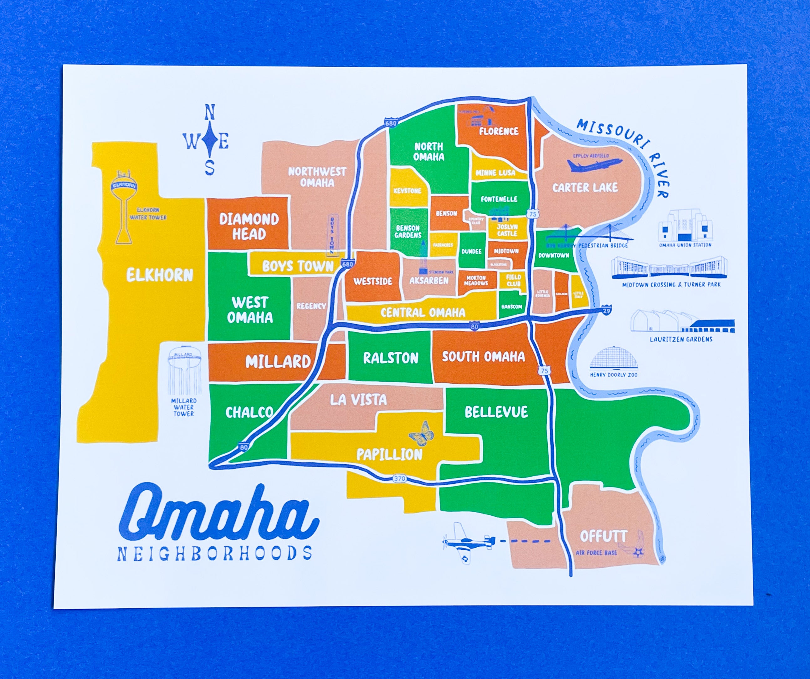 Omaha Neighborhoods Print