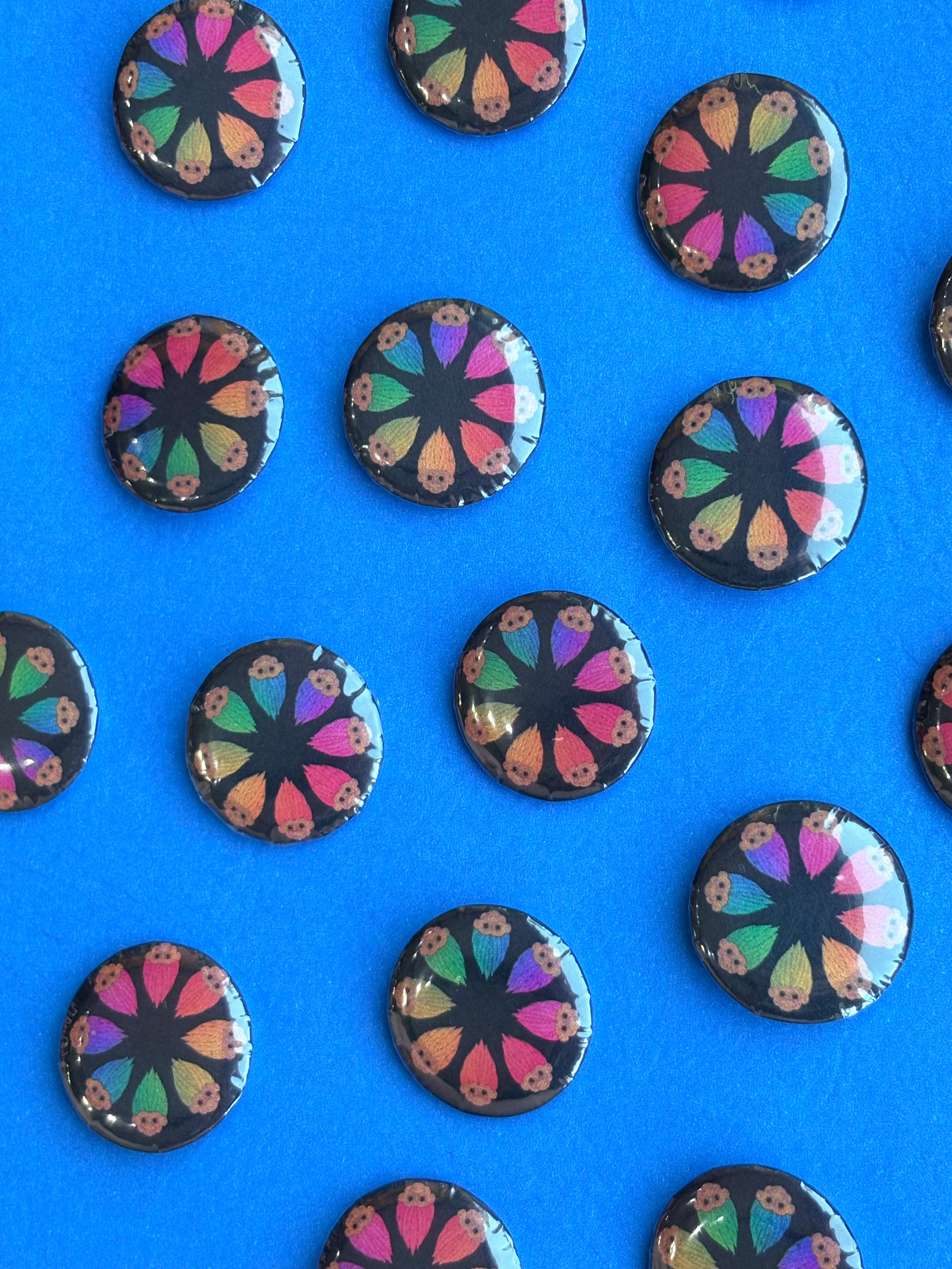 Troll Doll Heads Button