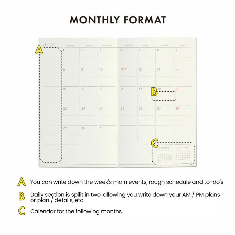 2025 Monthly Planner Shine B6 Slim / Ivory