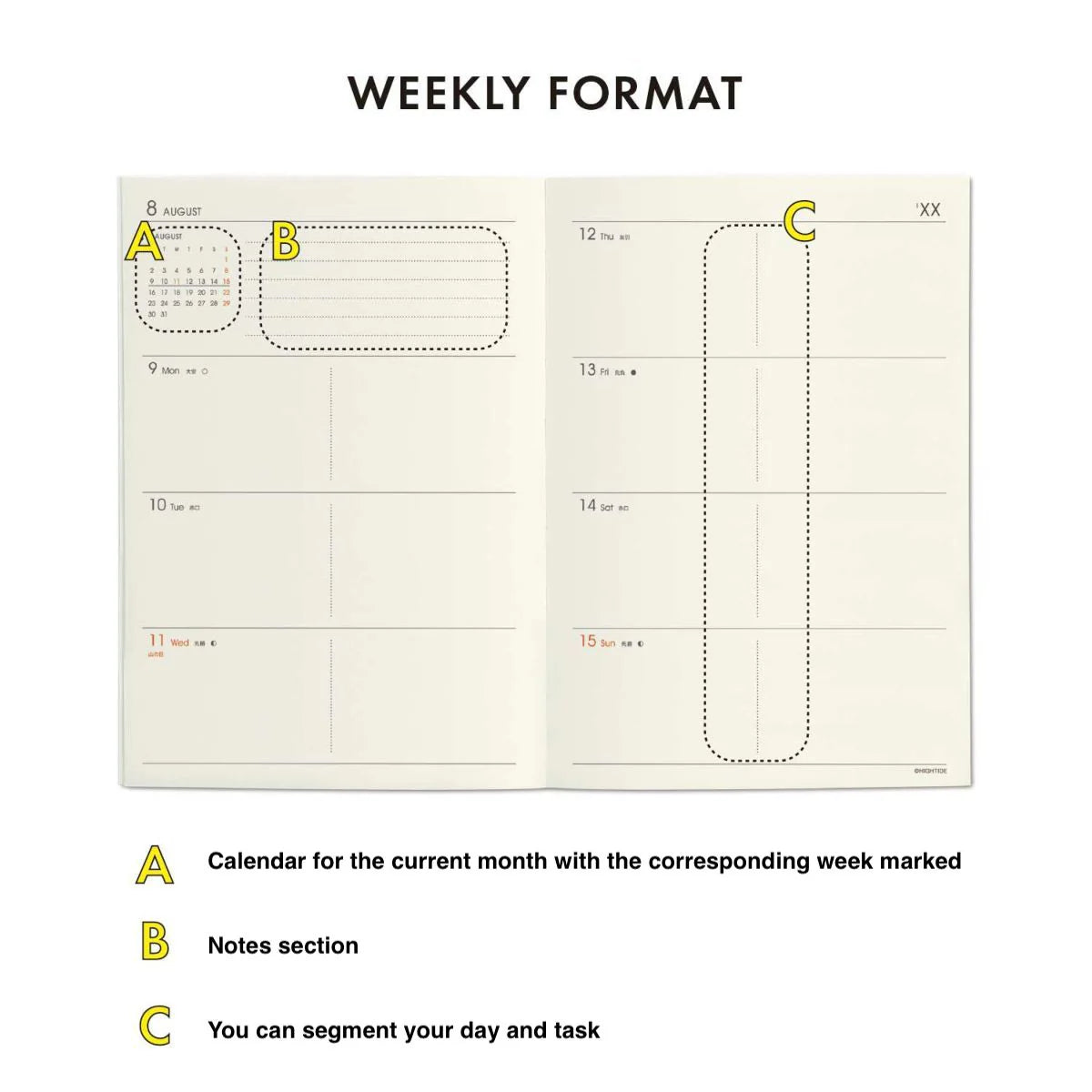 2025 Weekly Planner Poche A6 / Cream