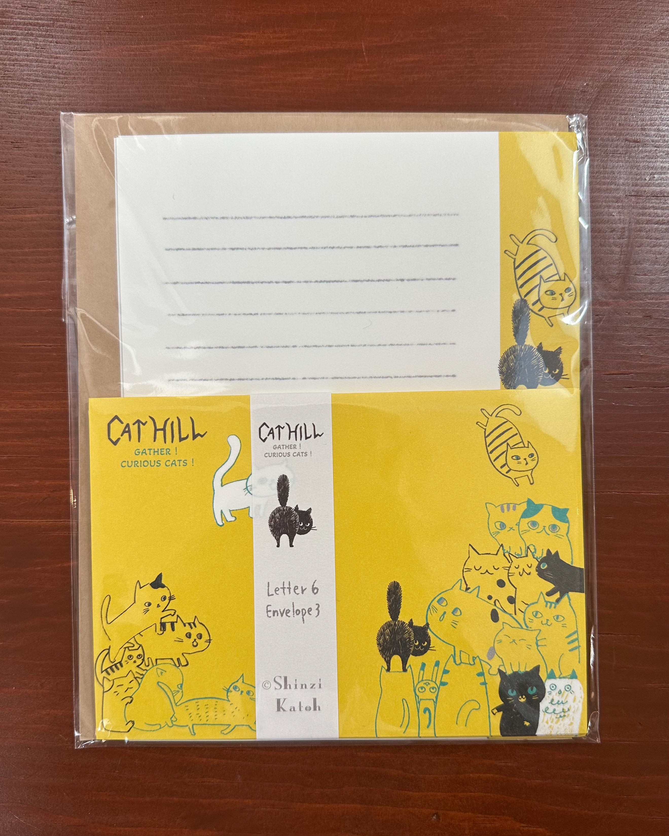 Shinzi Katoh Letter Set / Cat Hill / Yellow
