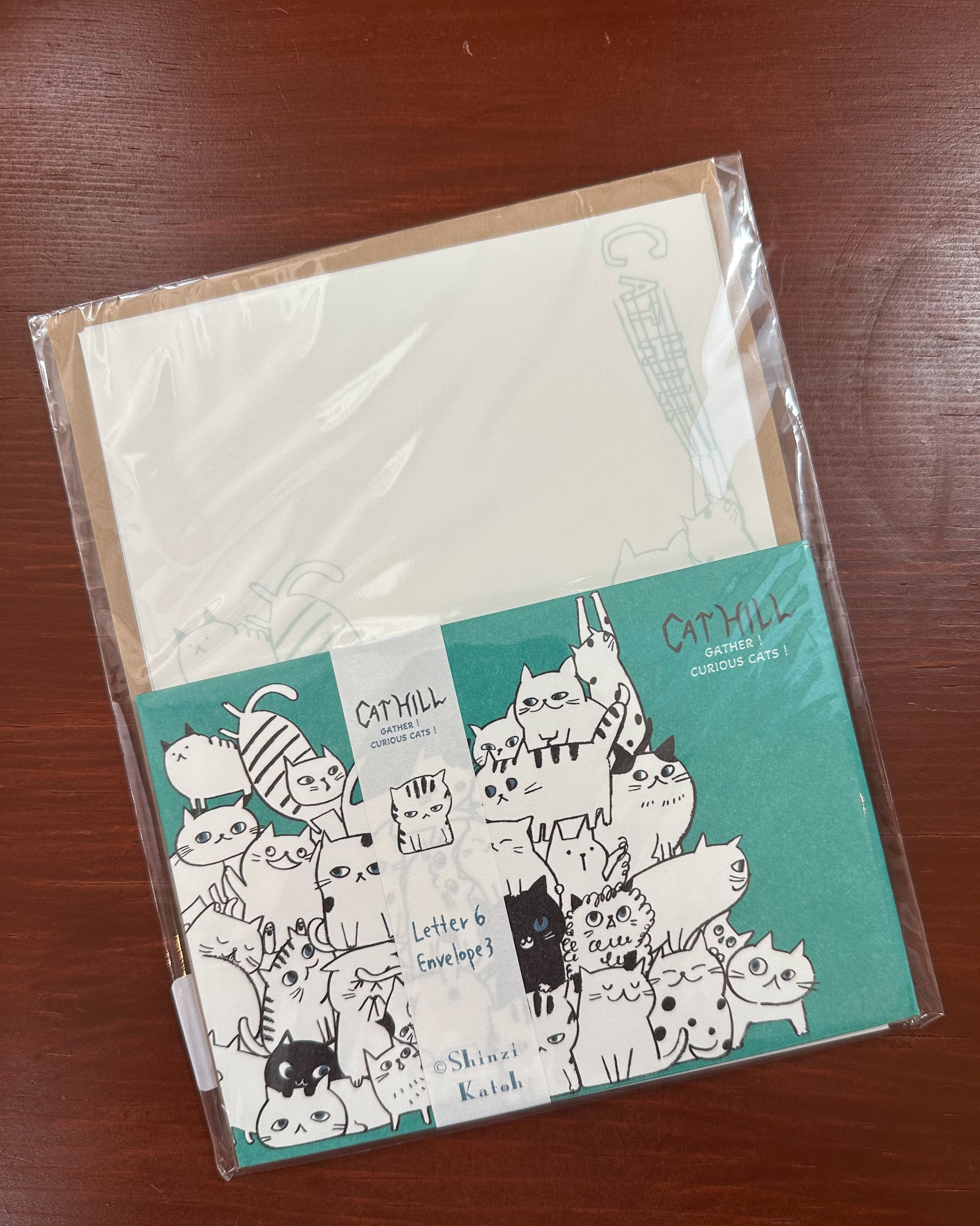 Shinzi Katoh Letter Set / Cat Hill / Green