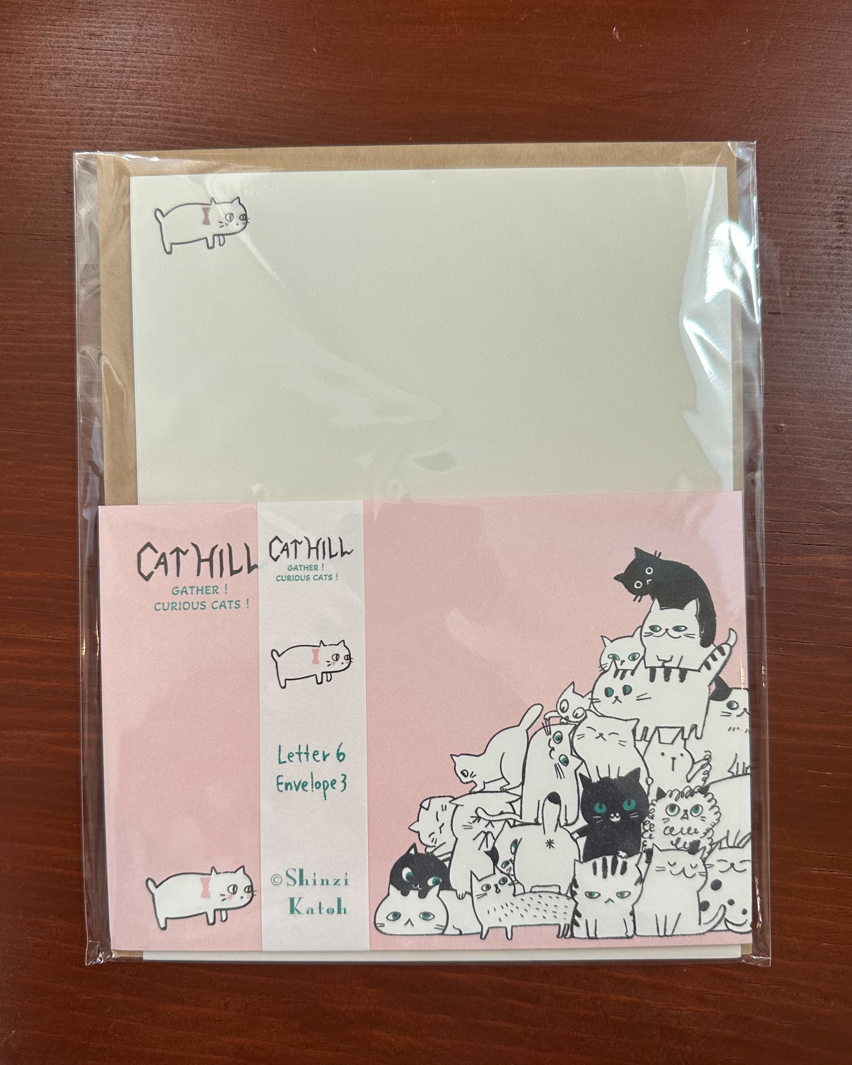 Shinzi Katoh Letter Set / Cat Hill / Pink