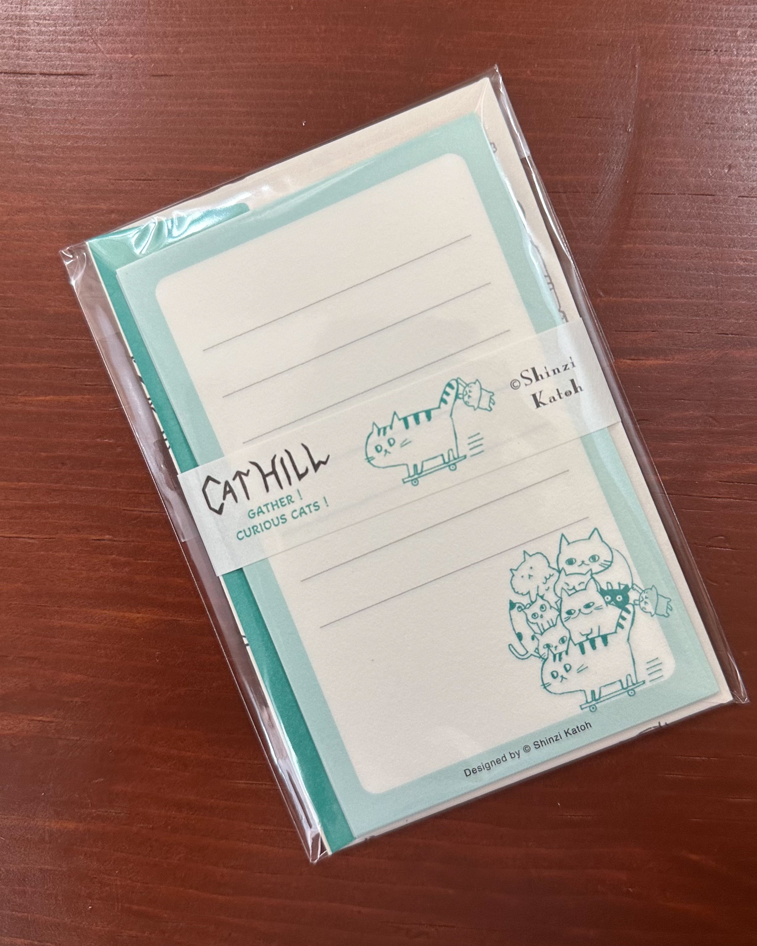 Shinzi Katoh Mini Letter Set / Cat Hill / Green