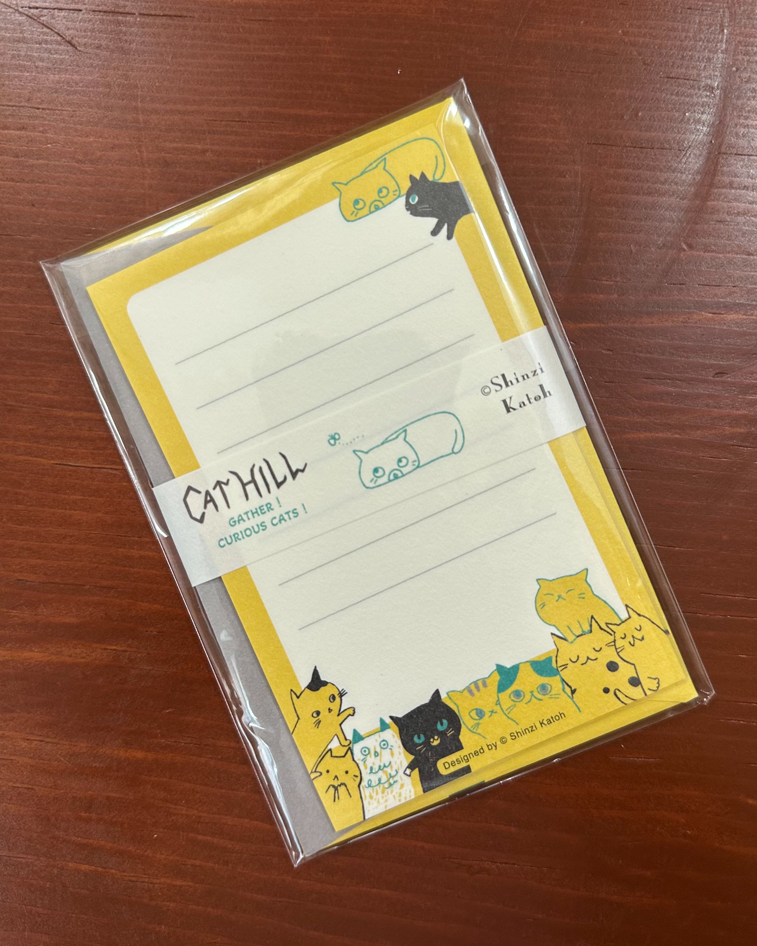 Shinzi Katoh Mini Letter Set / Cat Hill / Yellow