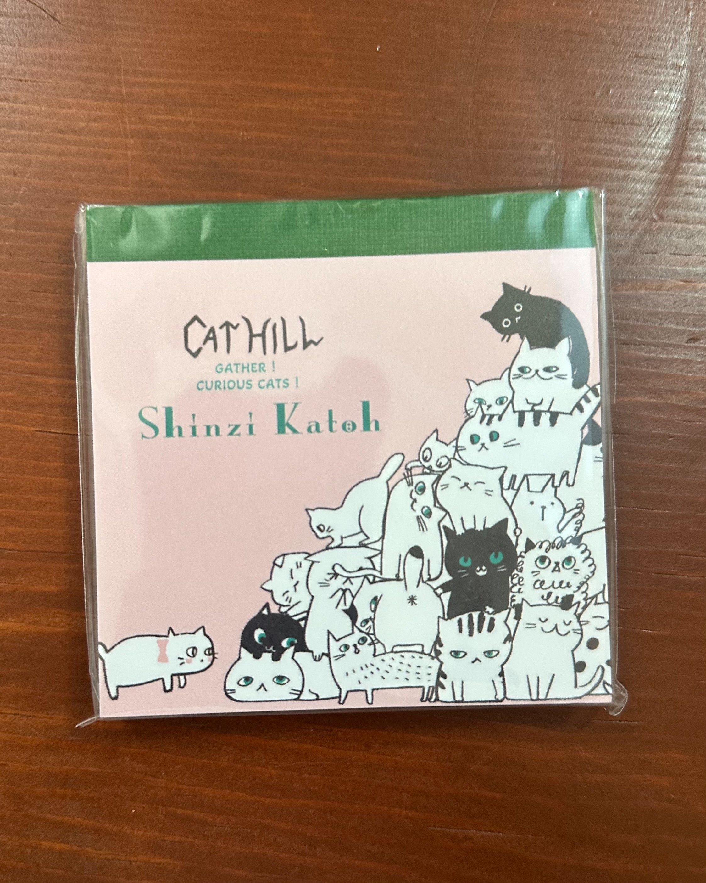 Shinzi Katoh Block Memo Pad / Cat Hill / Pink