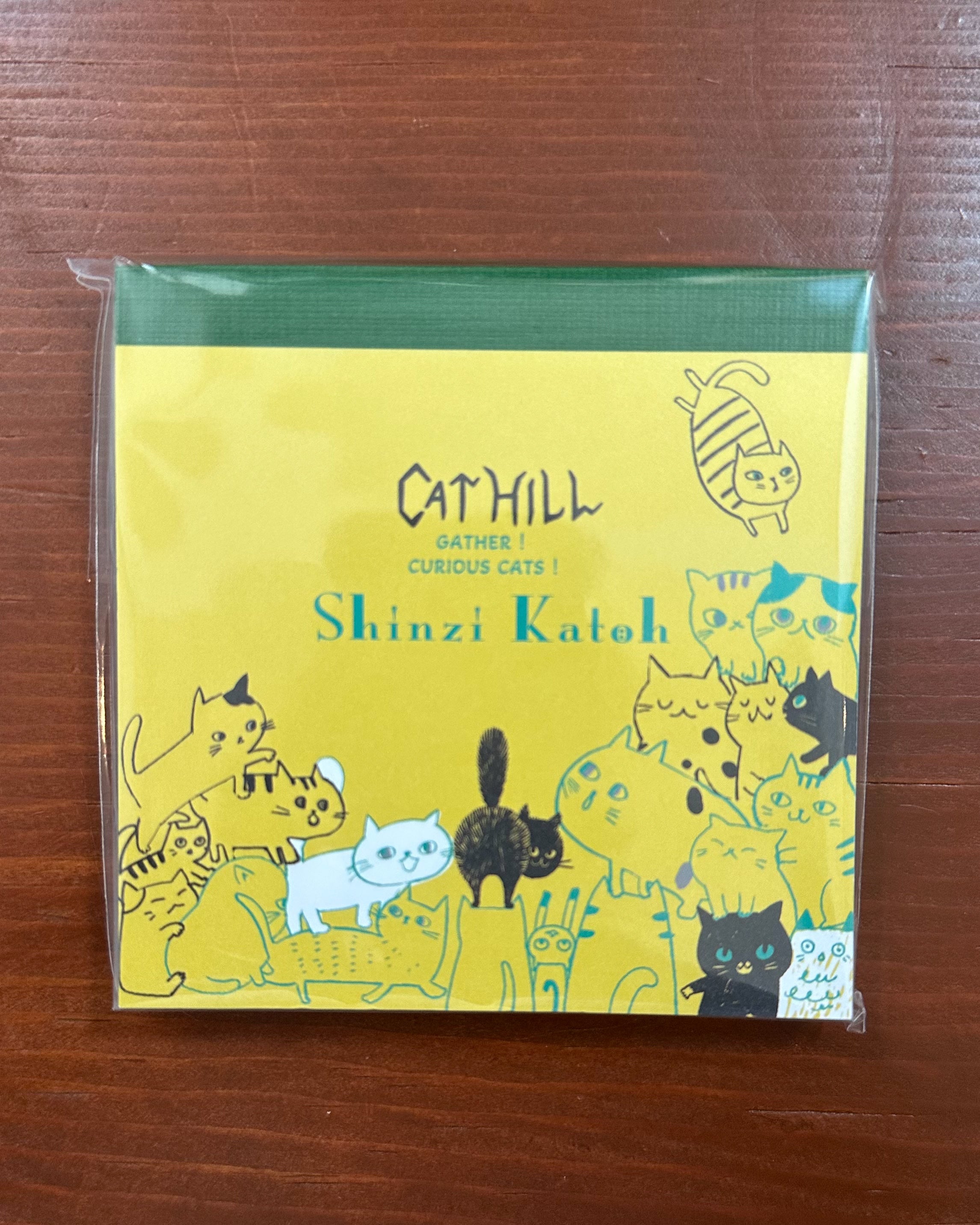 Shinzi Katoh Block Memo Pad / Cat Hill / Yellow