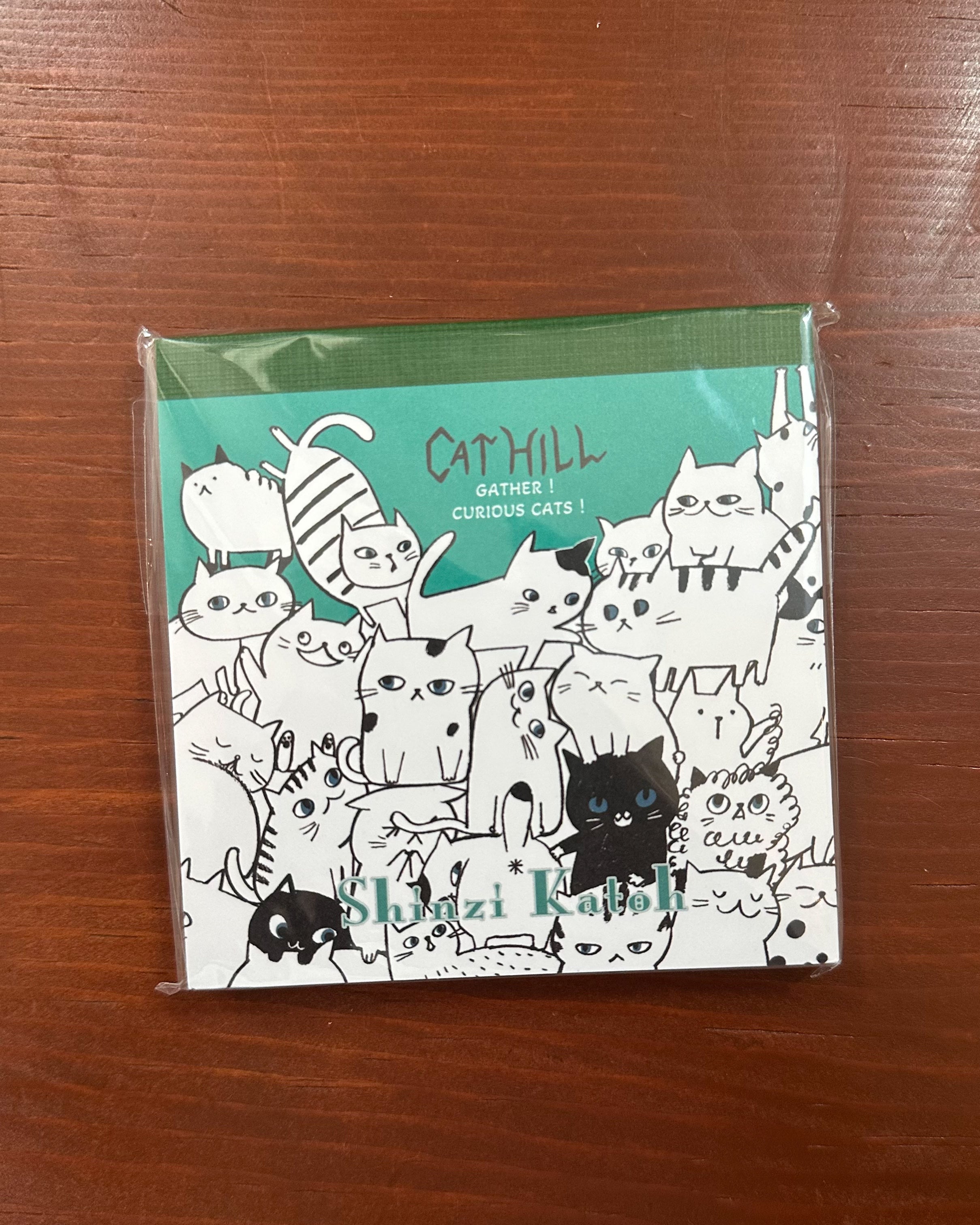Shinzi Katoh Block Memo Pad / Cat Hill / Green