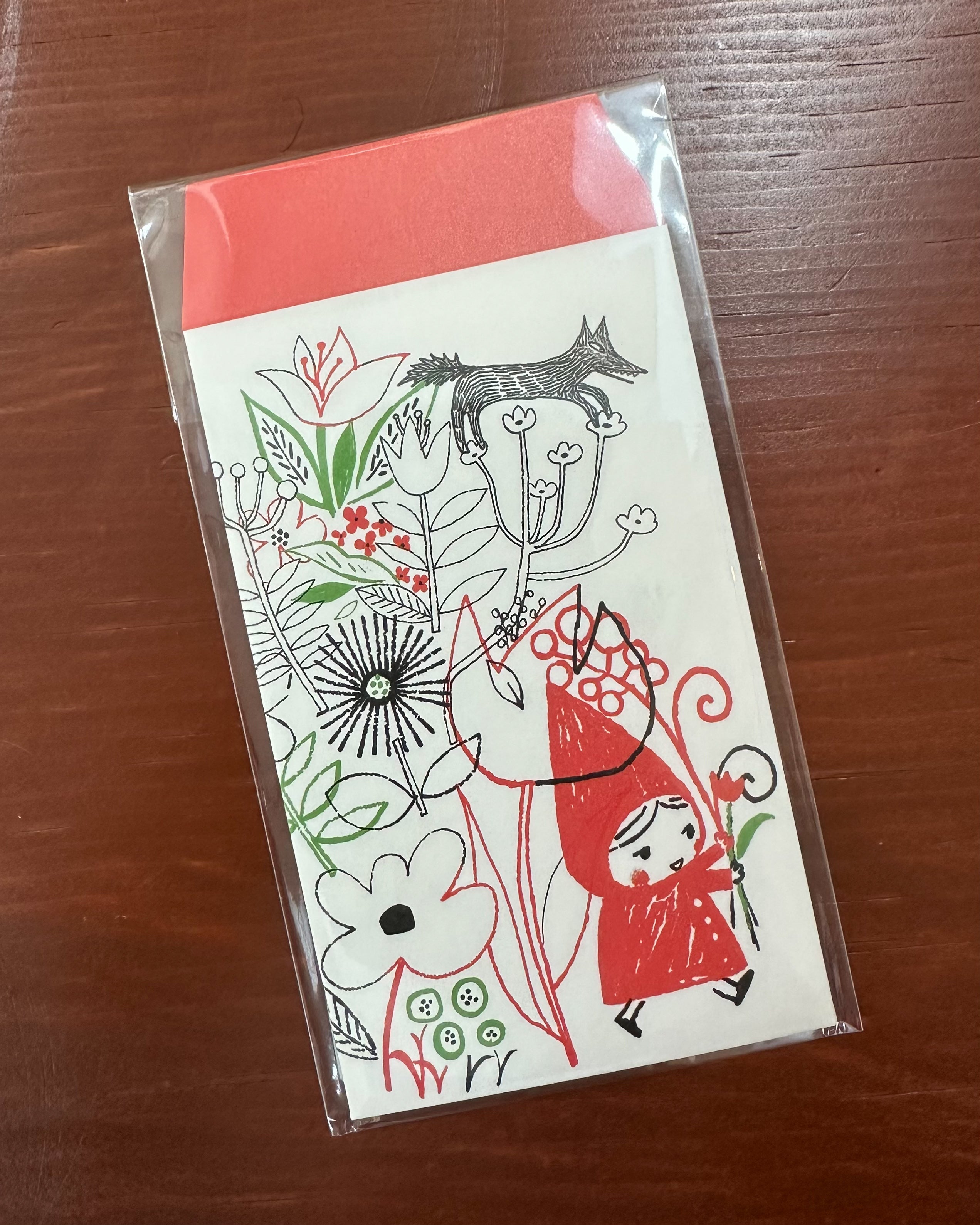 Shinzi Katoh Small Envelope / Red Riding Hood / A Bouquet of Flowers
