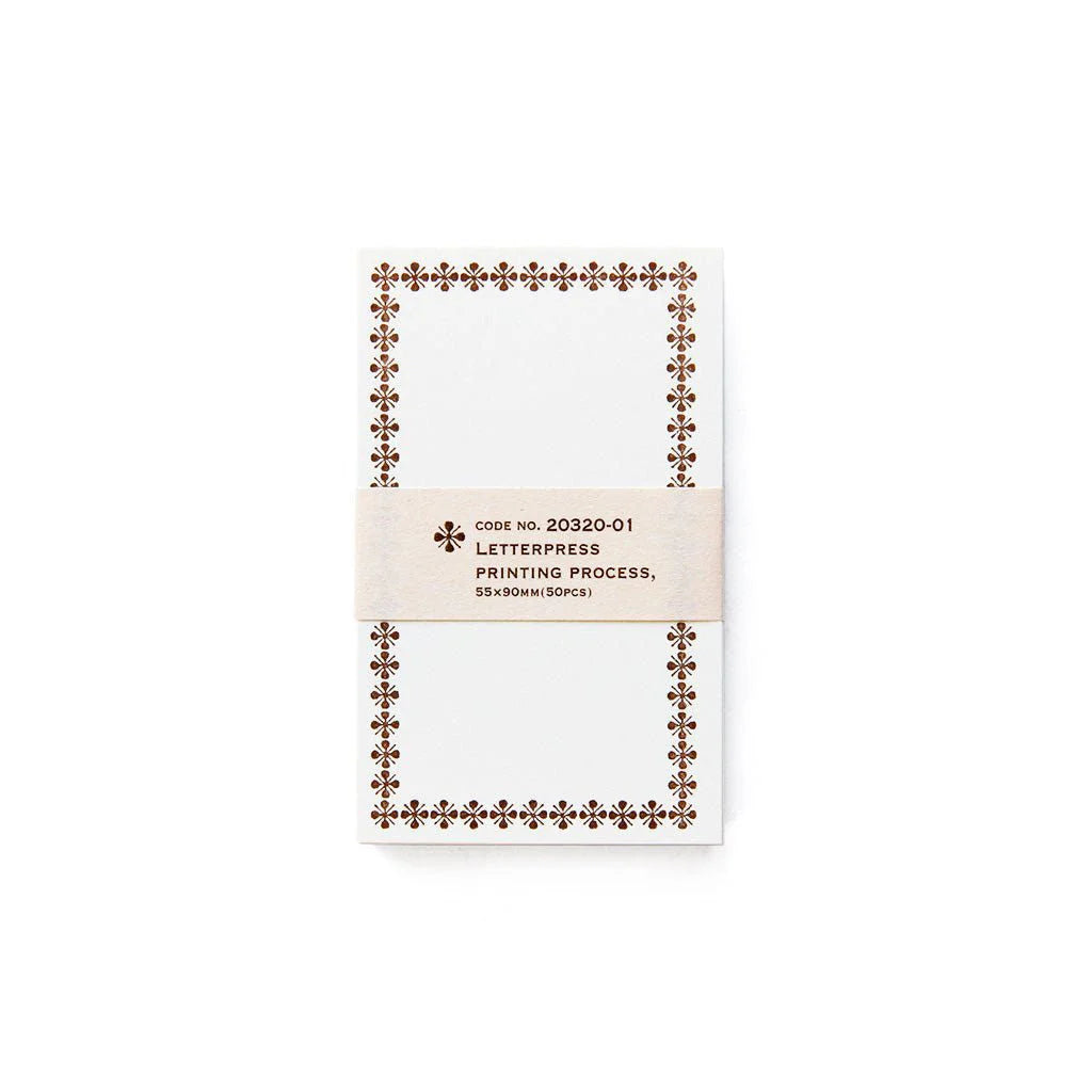Classiky Letterpress Memo Cards / Brown