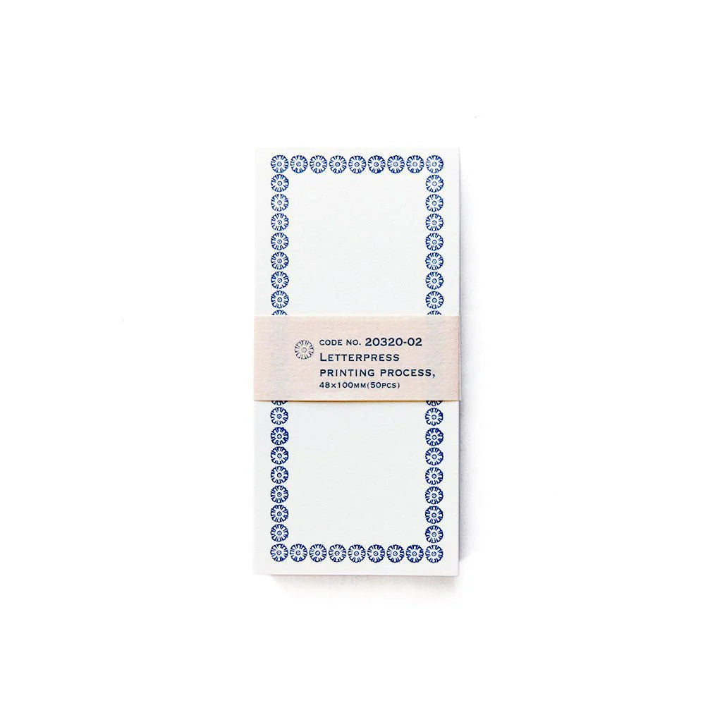 Classiky Letterpress Memo Cards / Blue