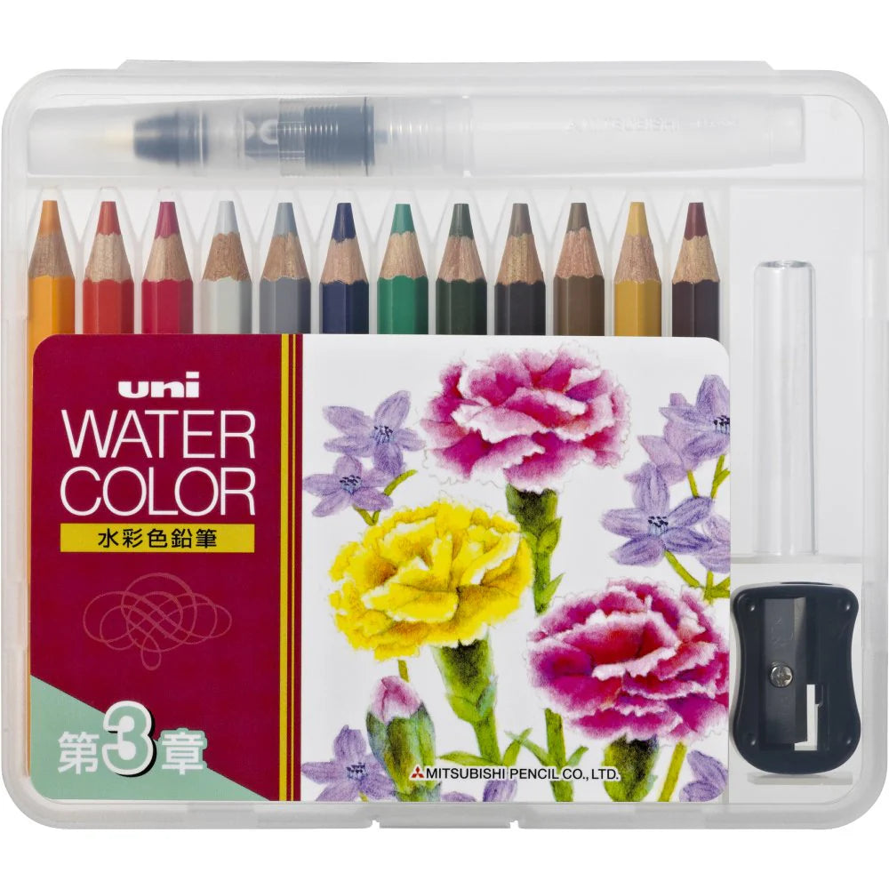 Uni Watercolor Pencils Botanical Pocket Set / Nature Palette