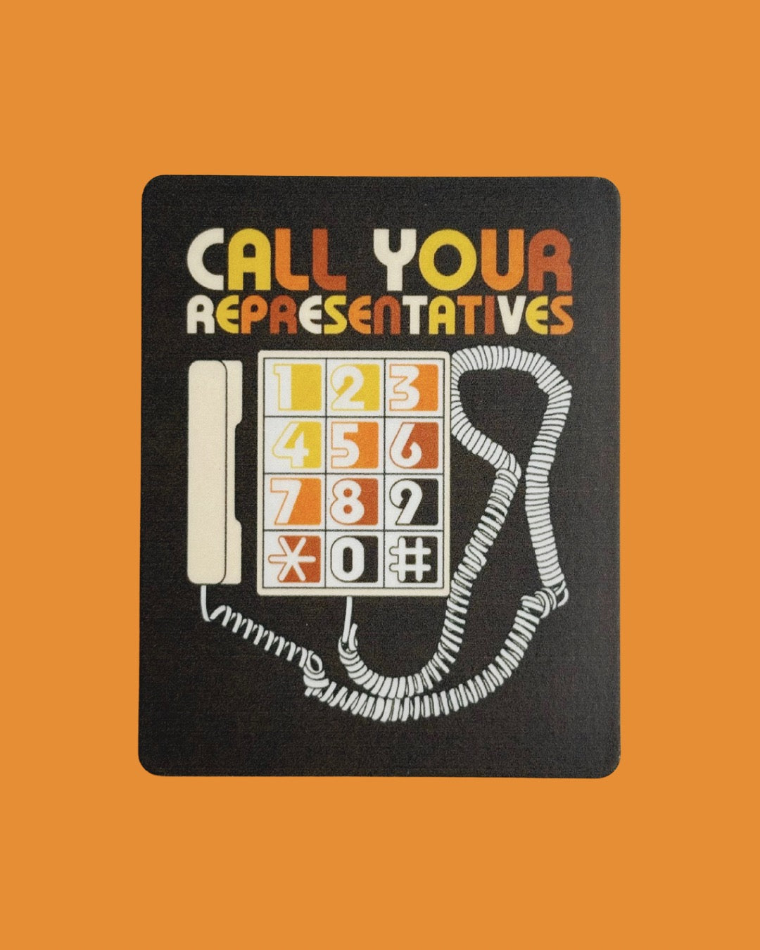Call Your Representatives Retro Phone Sticker
