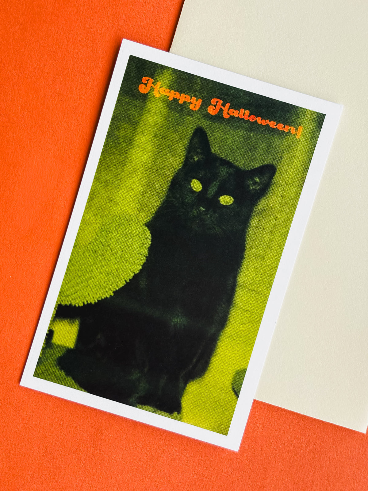 Happy Halloween Black Cat Postcard