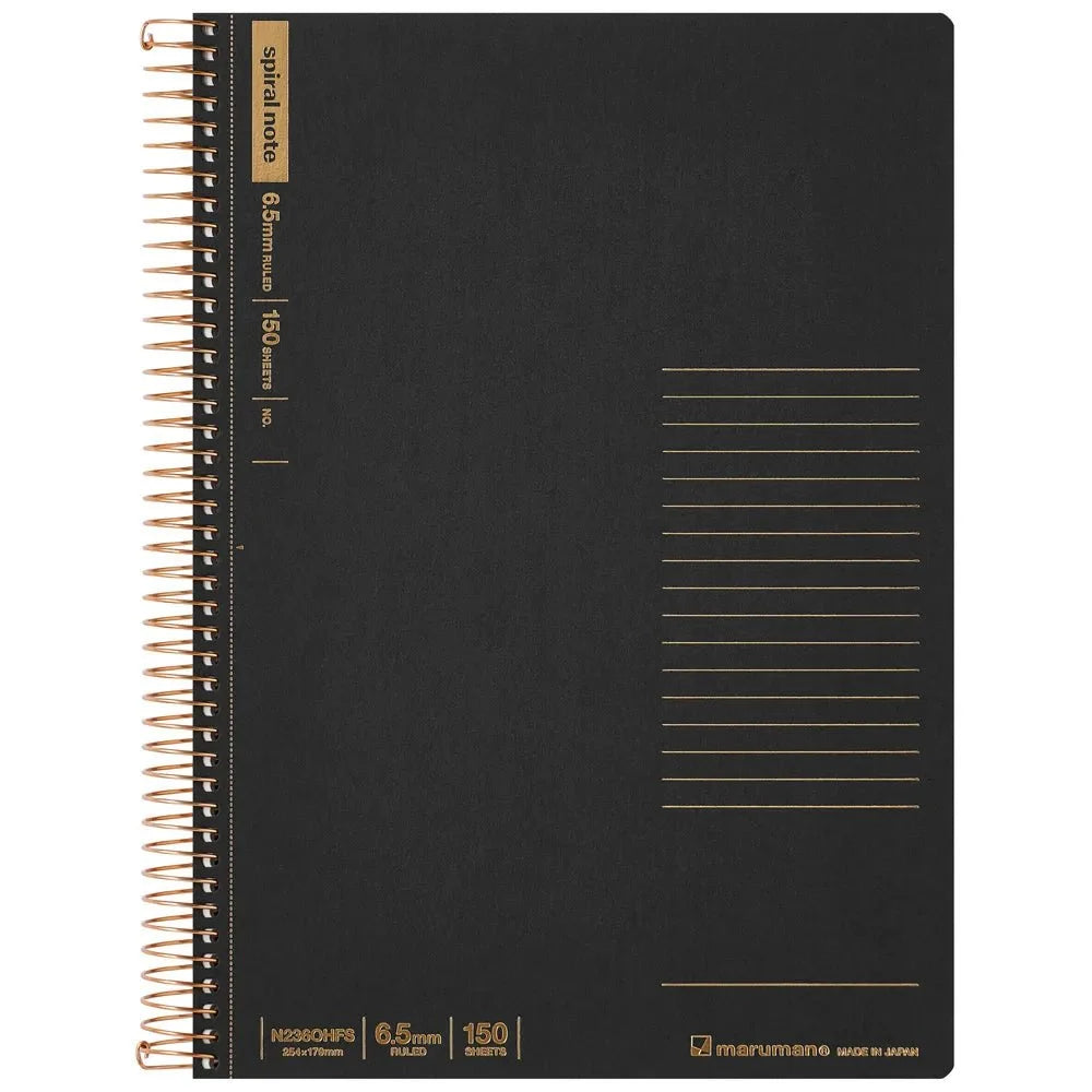 Maruman Basic B5 spiral notebook with black cover