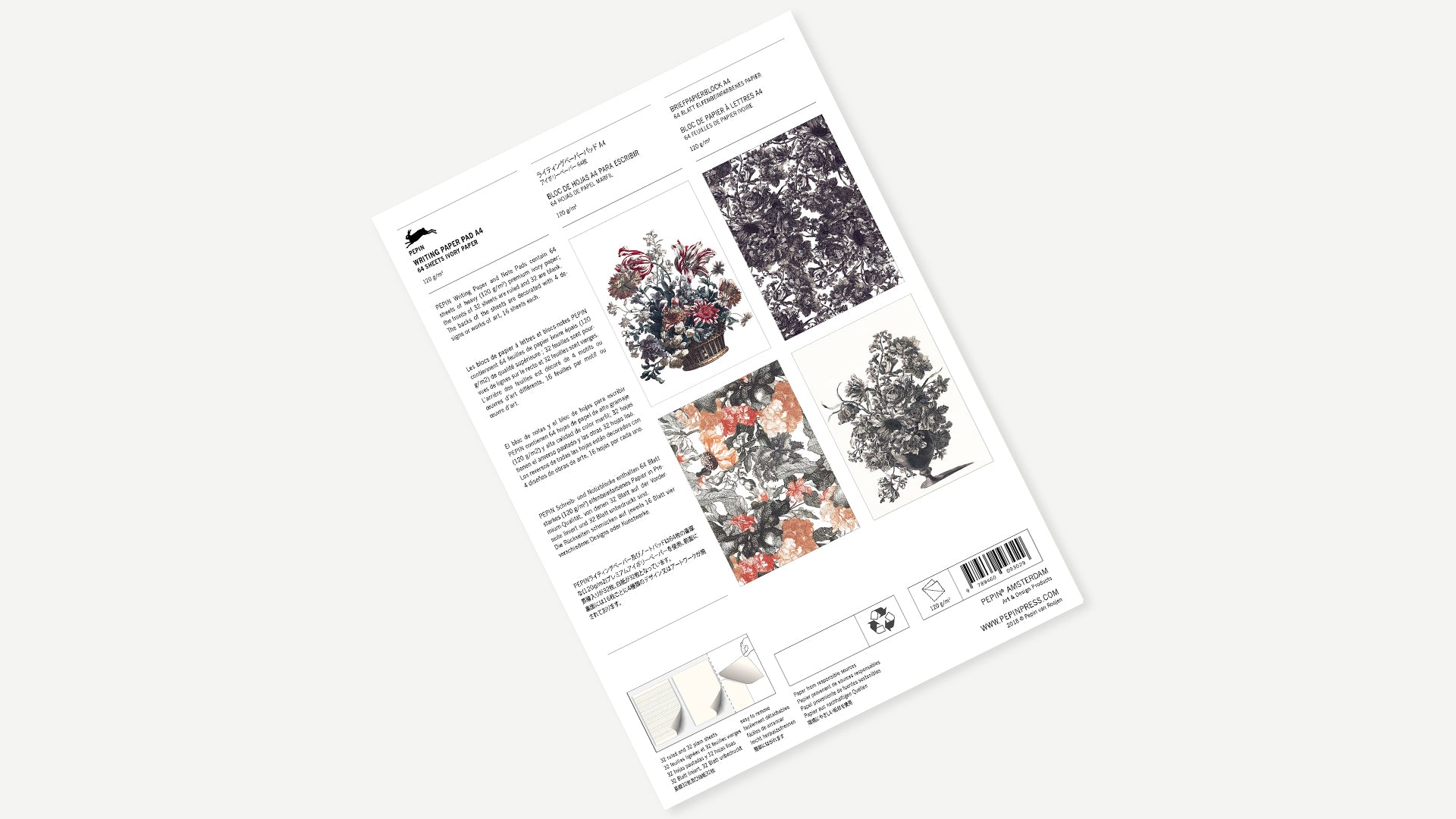 Writing Pad / Floral Engravings