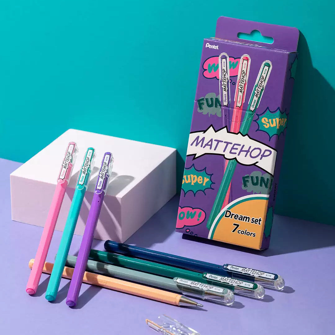 Pentel MATTEHOP Dream Colors / Set of 7 / 1.0 mm