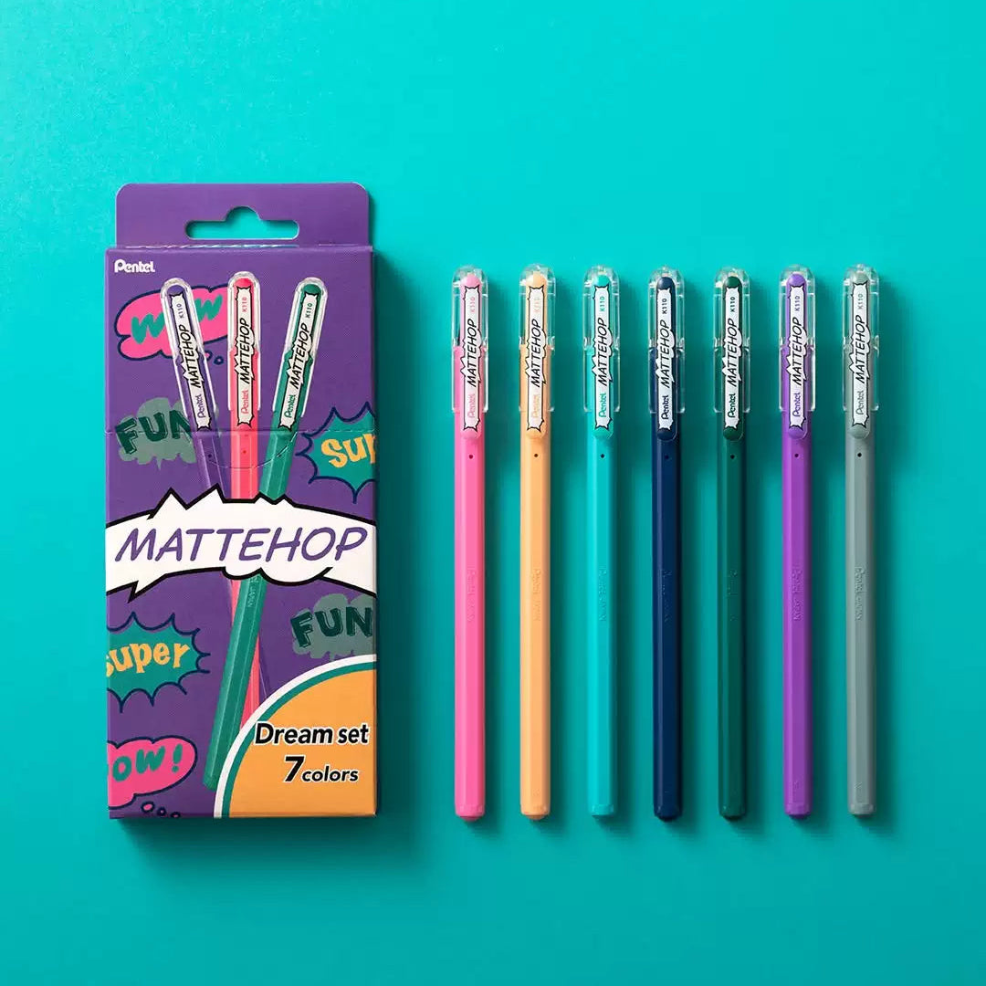 Pentel MATTEHOP Dream Colors / Set of 7 / 1.0 mm