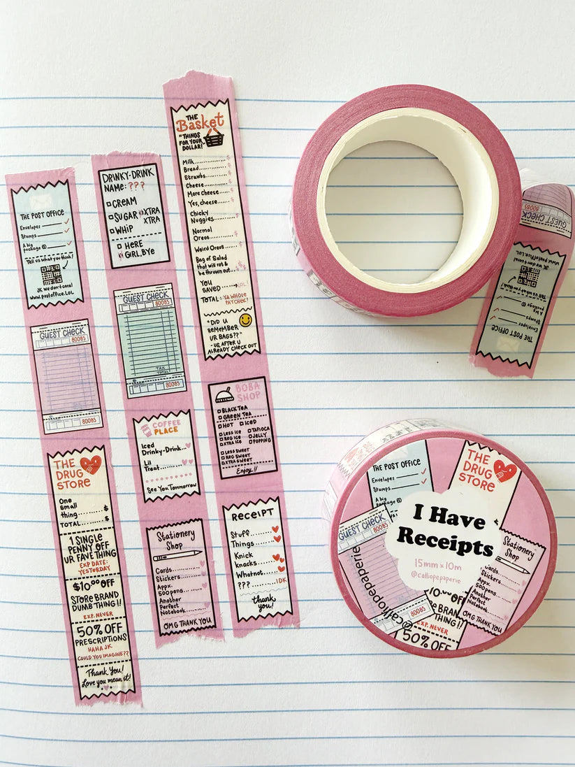 I Have Receipts Washi Tape / Stationery Store Day Exclusive!