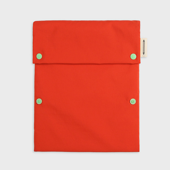 Two Button Book Pouch / Flame Orange