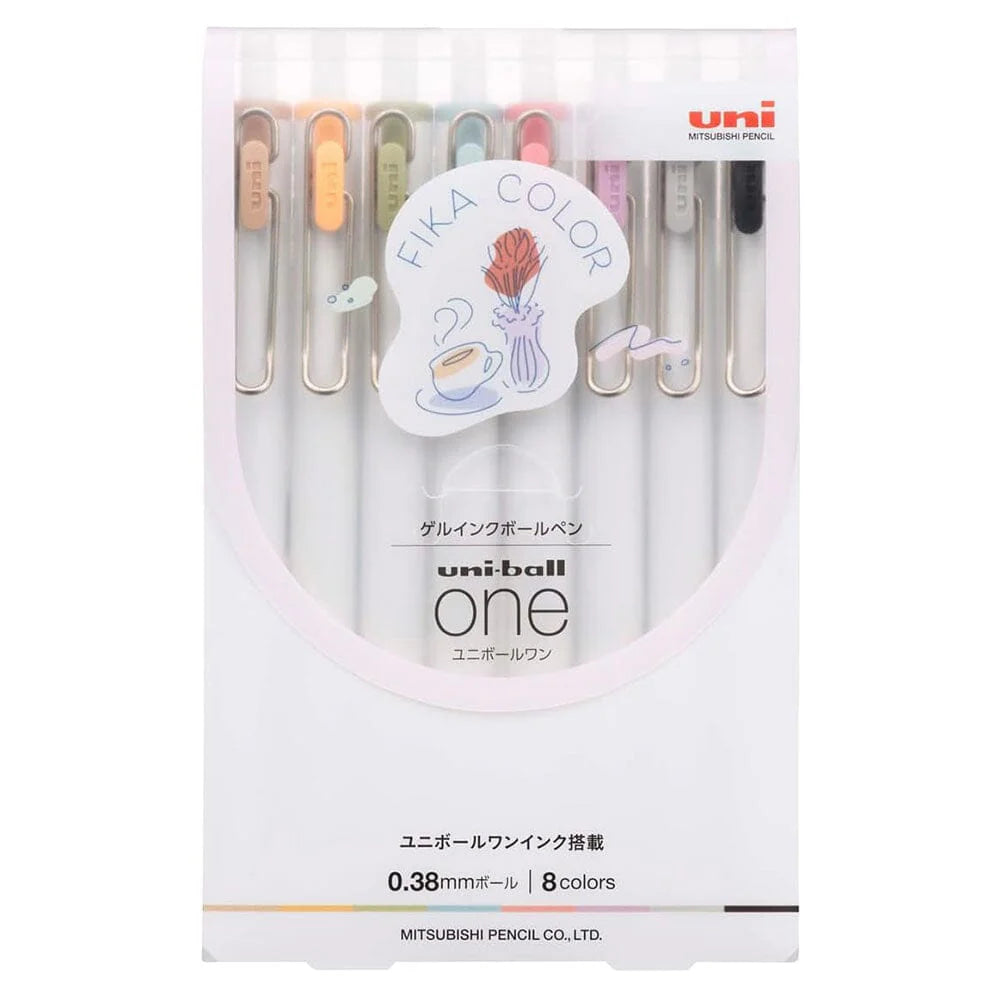 Uniball One Gel Pen / 0.38mm / 8 Pack / Fika Color