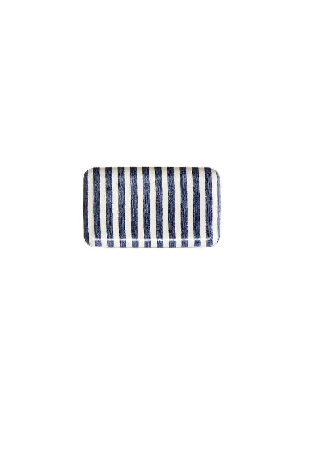 Linen Tray / Small / White and Blue Stripe