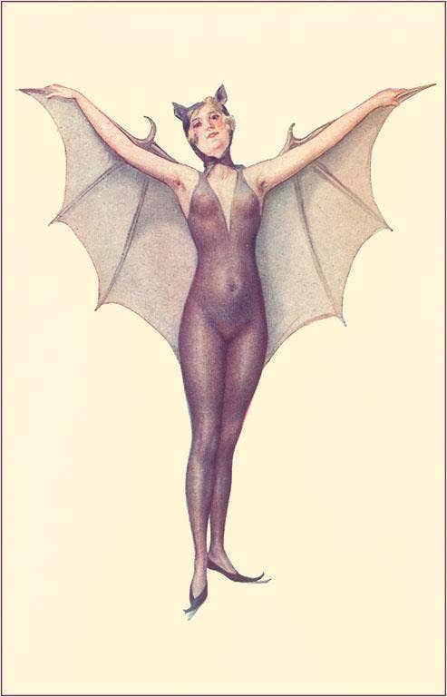 Woman in Bat Suit Postcard