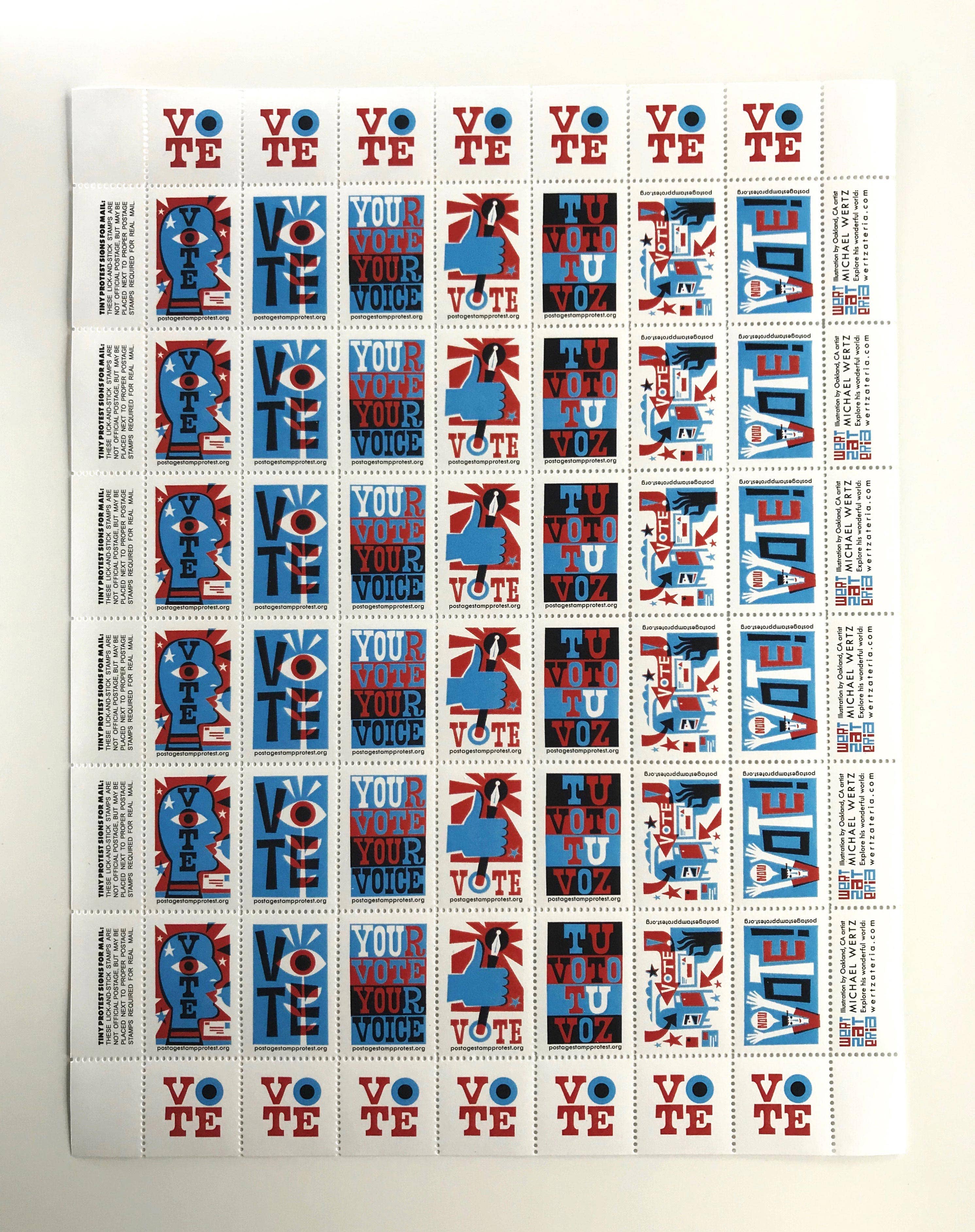 Get Out The Vote stamps by Michael Wertz