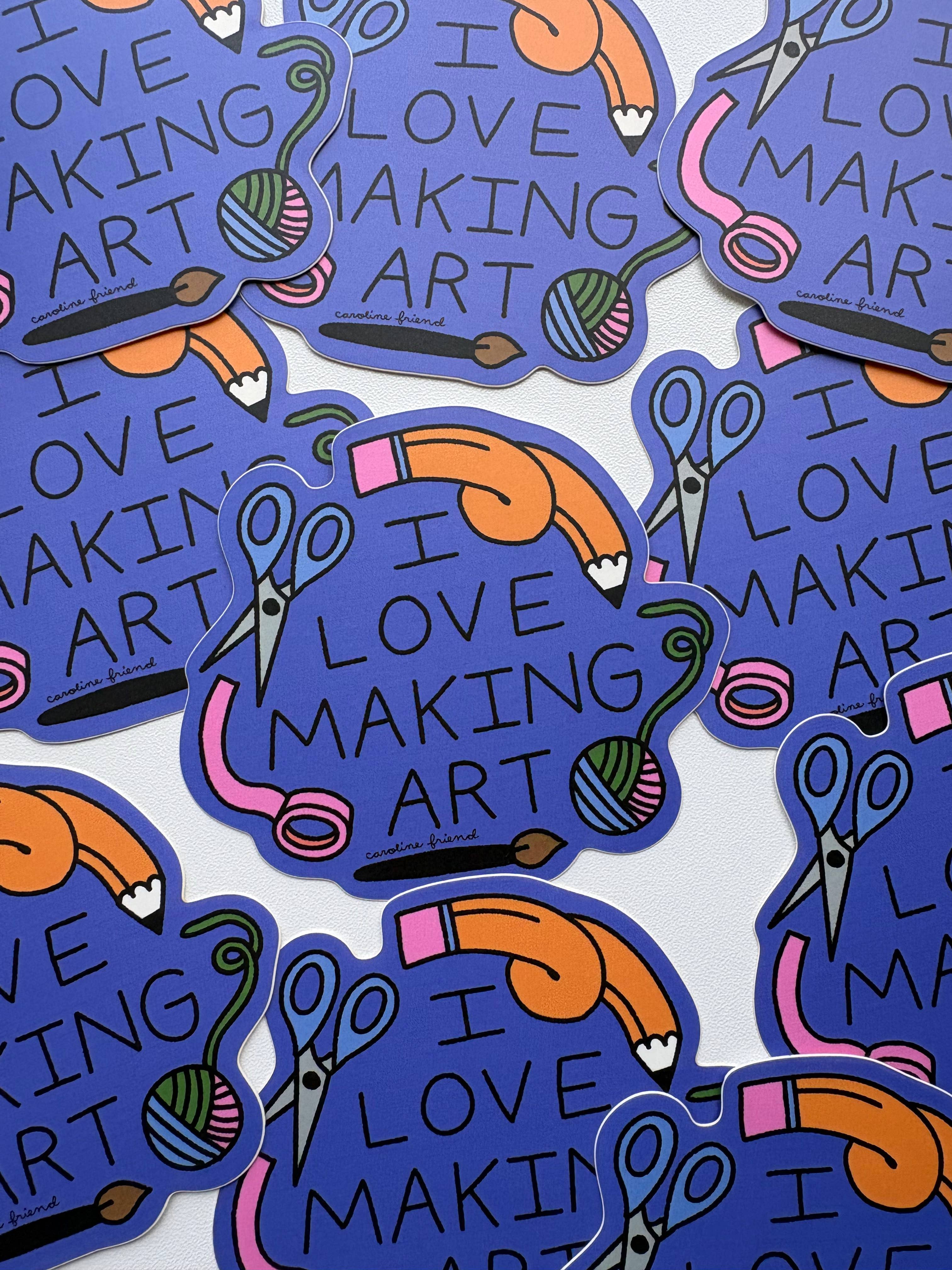 I Love Making Art Sticker