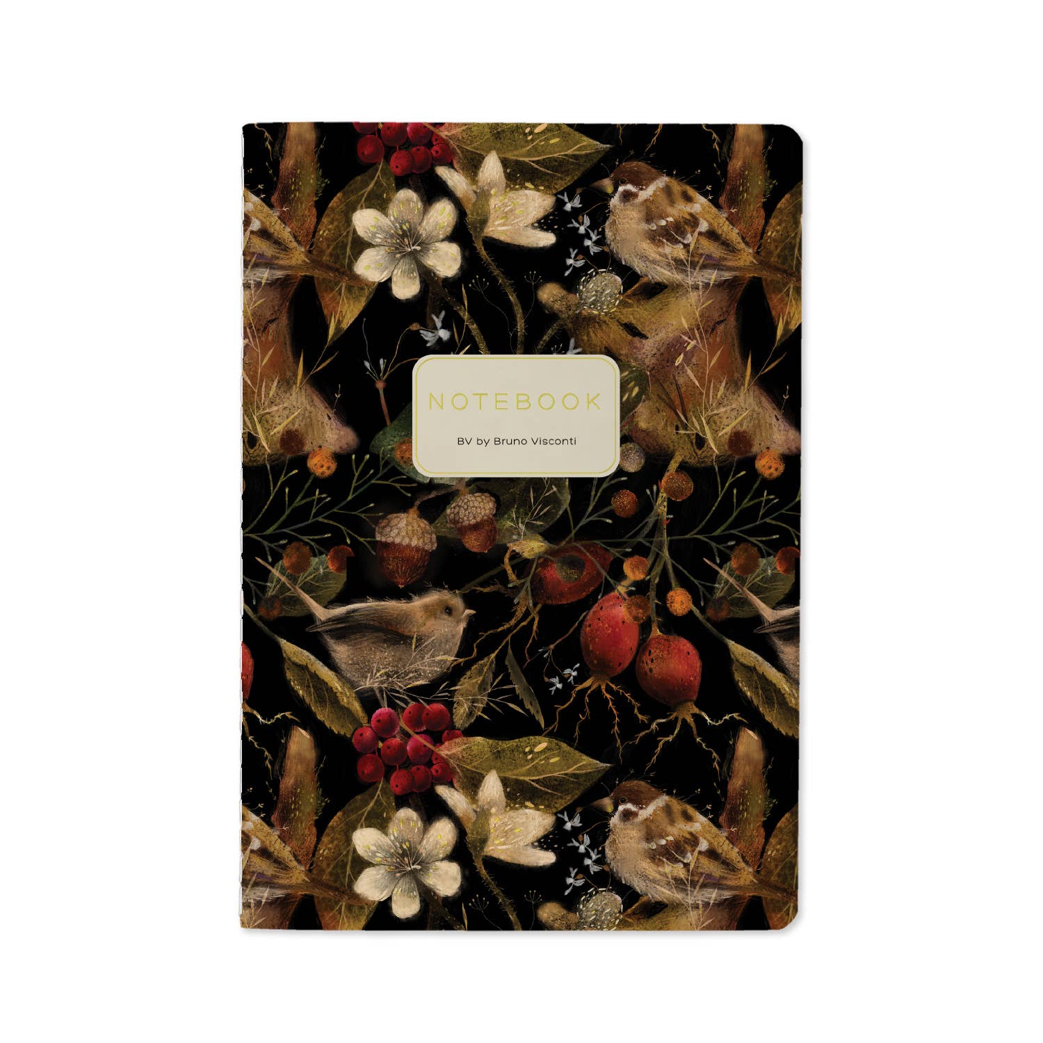 Forest Sparrows A5 Softcover Notebook