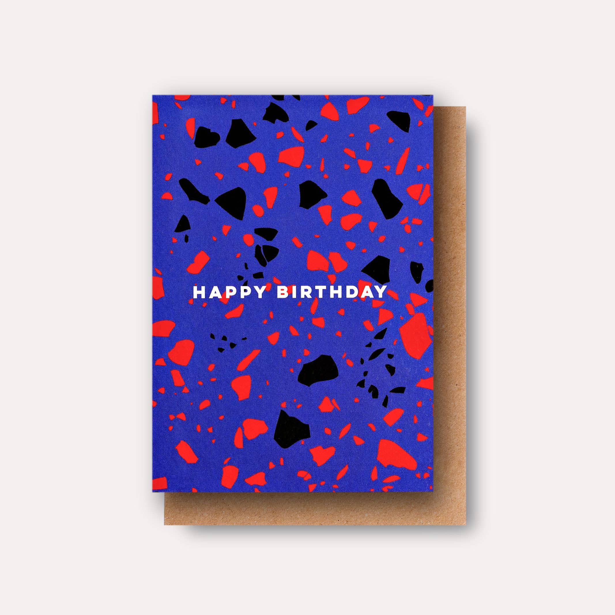 Blue Terrazzo Birthday Card