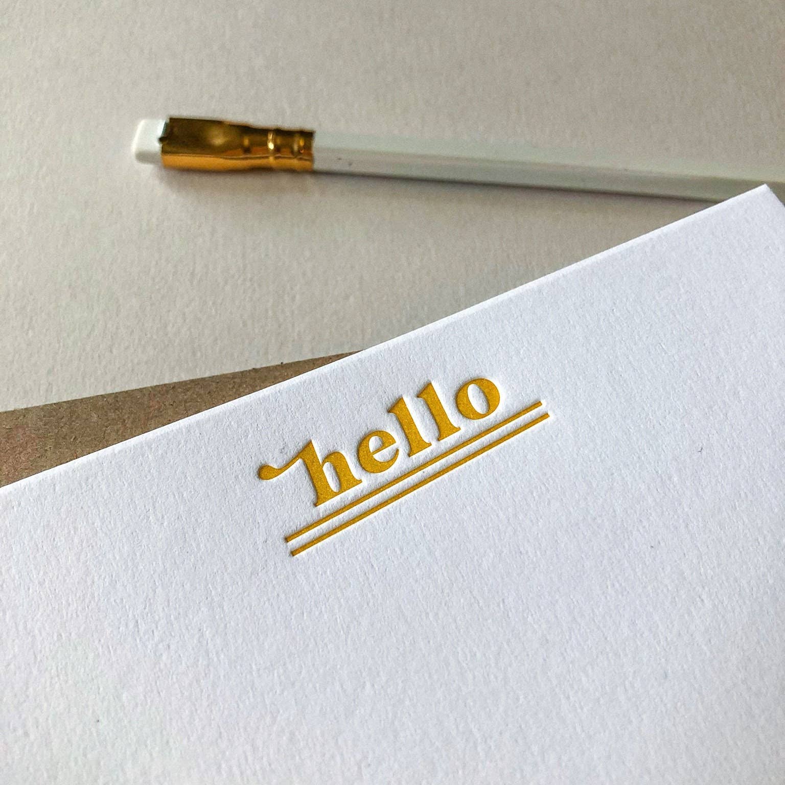 Hello Letterpress Notecard Set