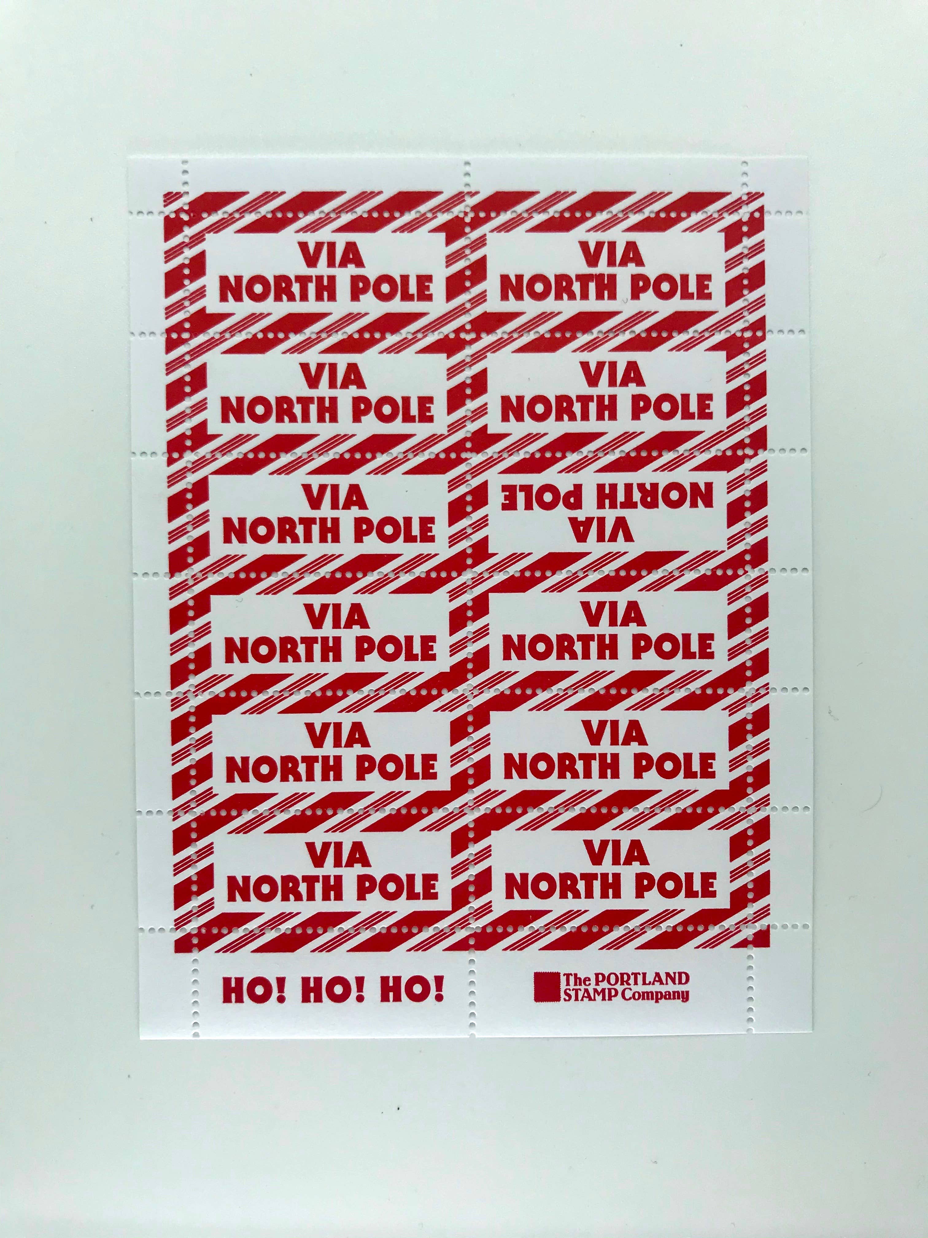 Via North Pole - Lick & Stick Stamps