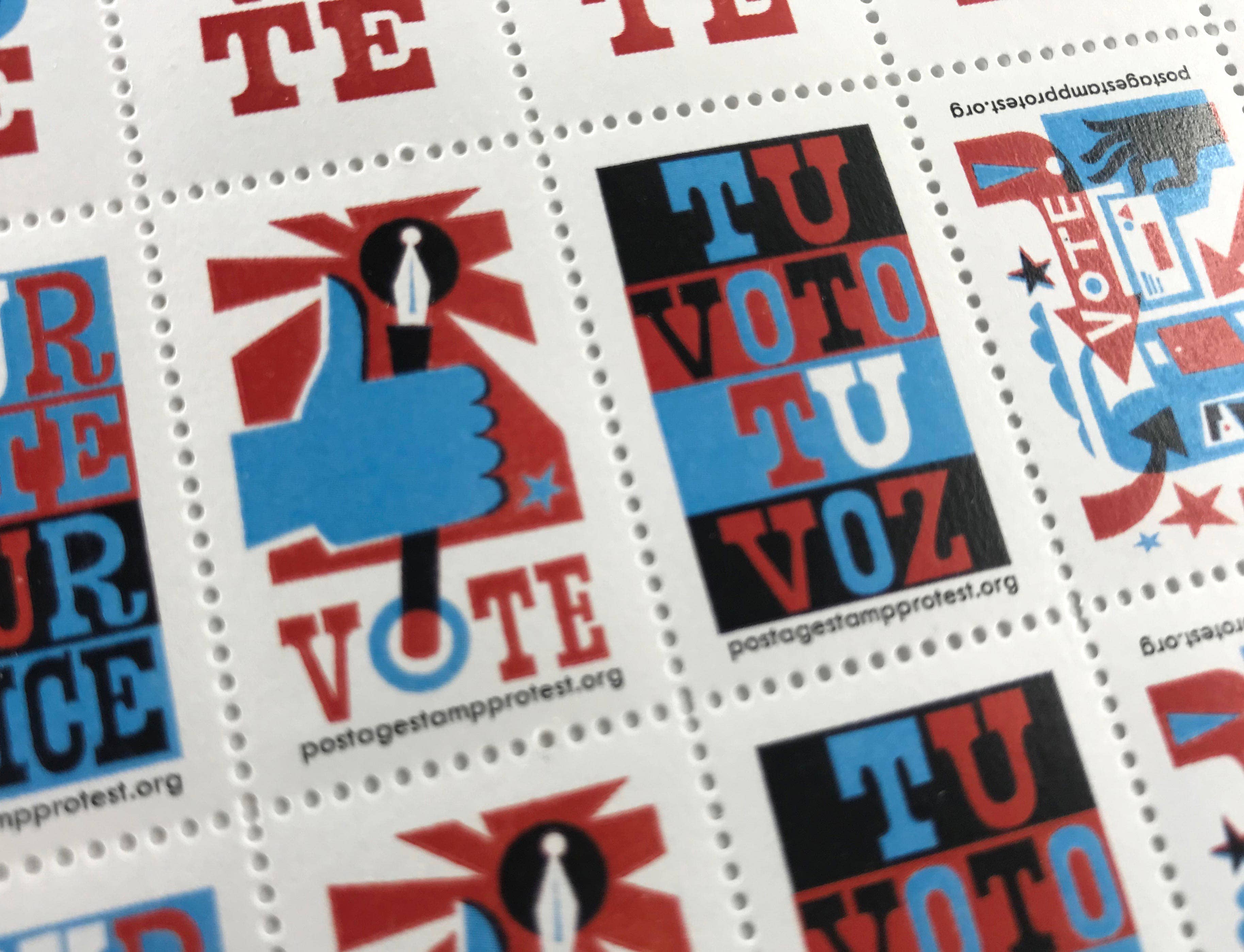 Get Out The Vote stamps by Michael Wertz