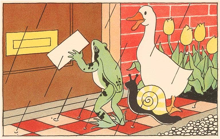 Frog, Snail and Duck with Letter Postcard