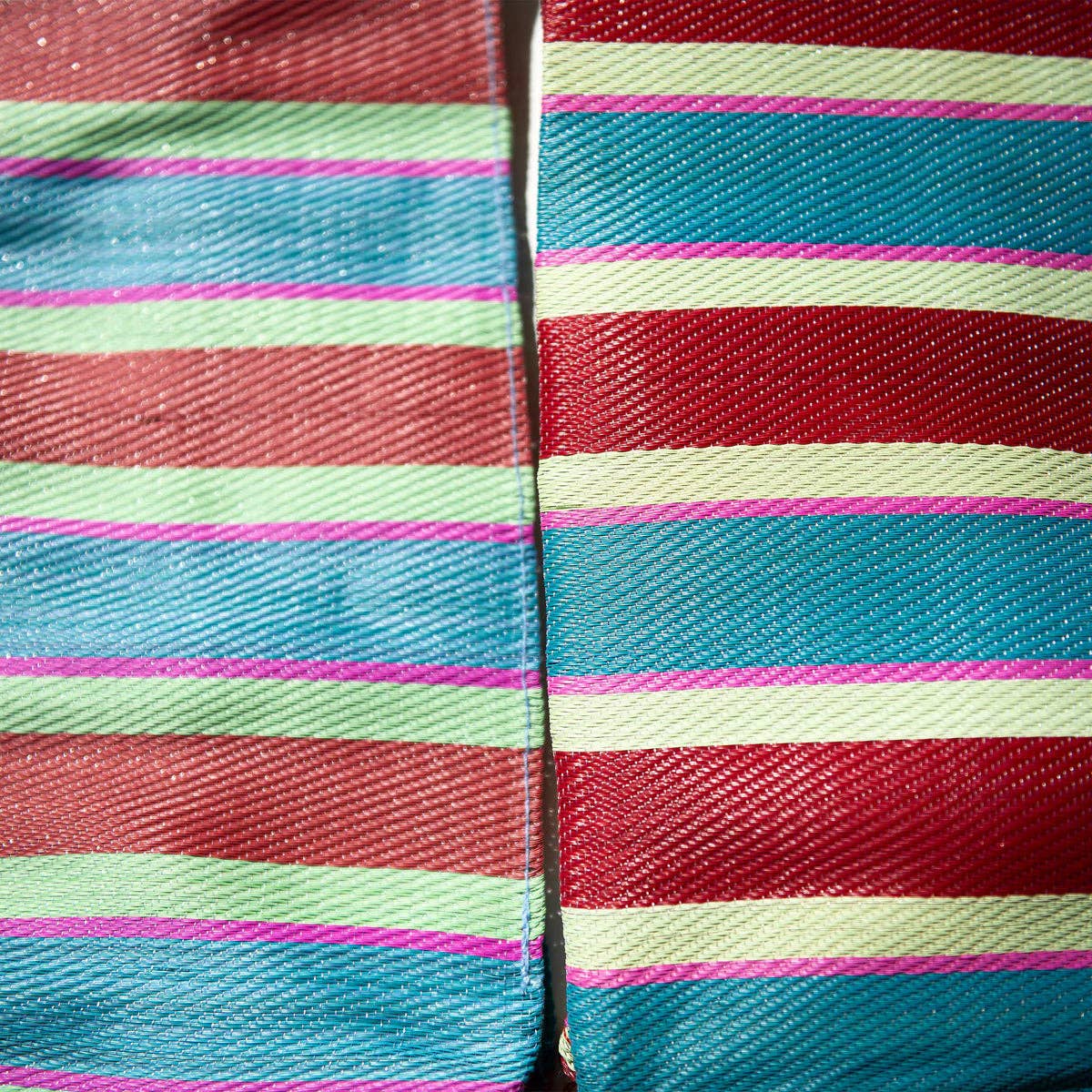 Square Recycled Plastic Stripe Bag