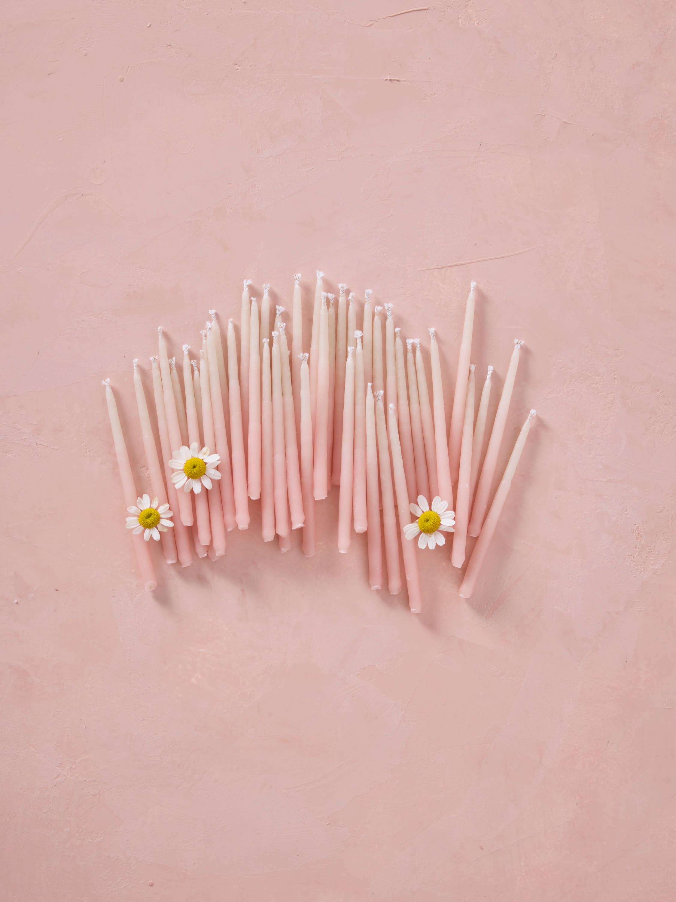 Hand-dipped Beeswax Birthday Candles | Pink Ombré