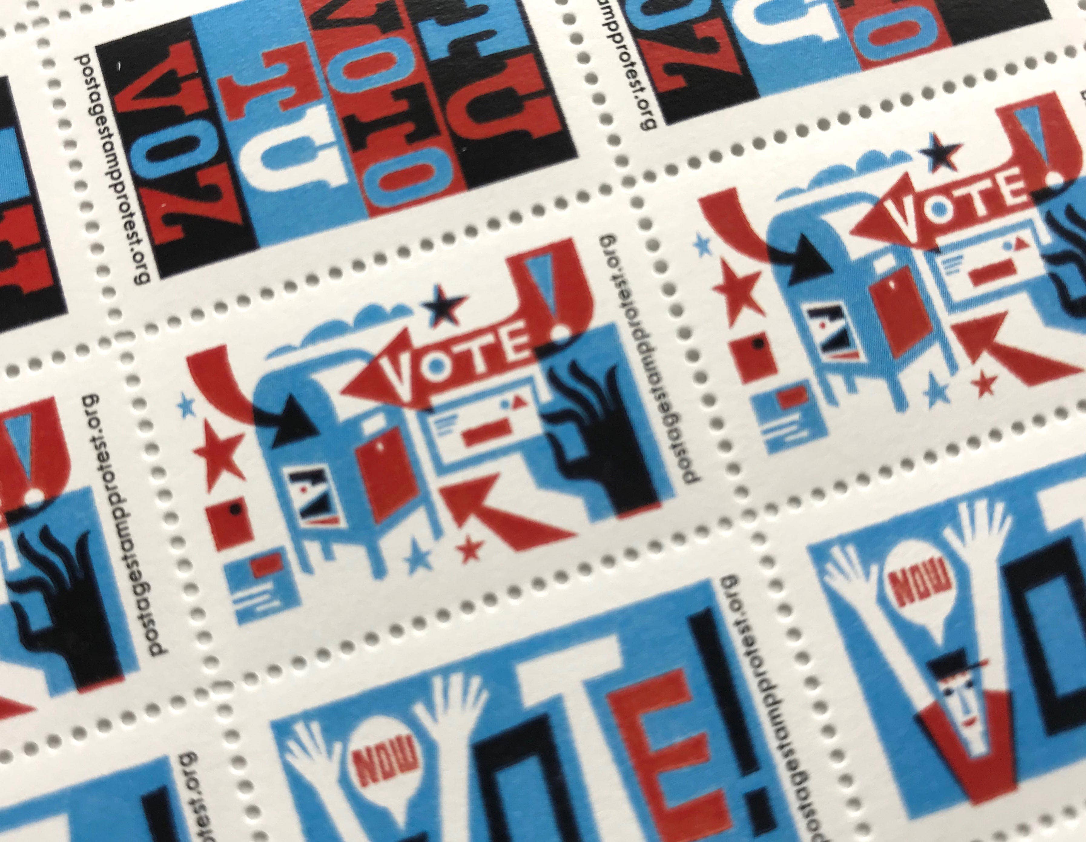 Get Out The Vote stamps by Michael Wertz