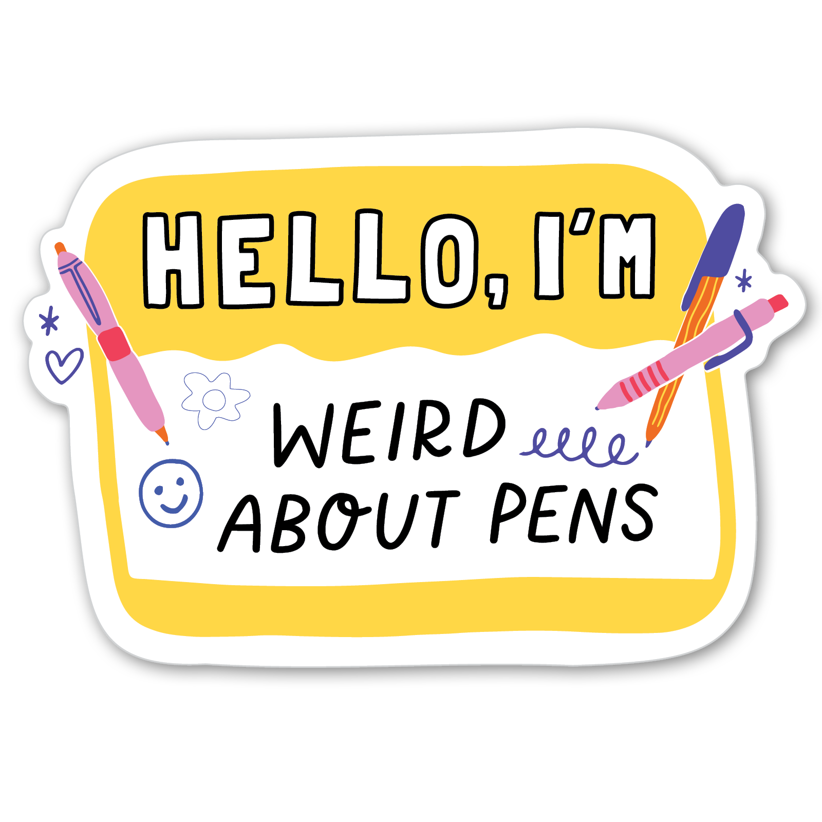 Weird About Pens Sticker